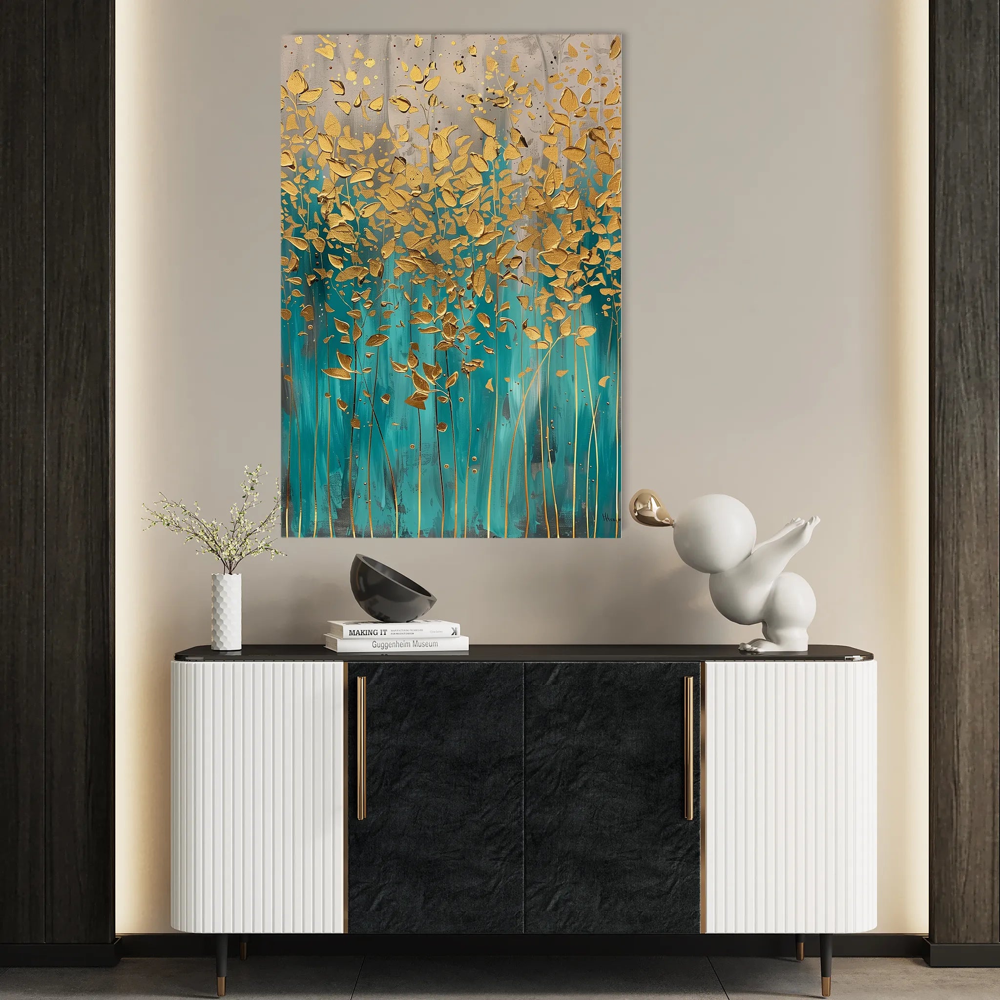 Floral 713 Canvas Art 60 x 40 cm / Black