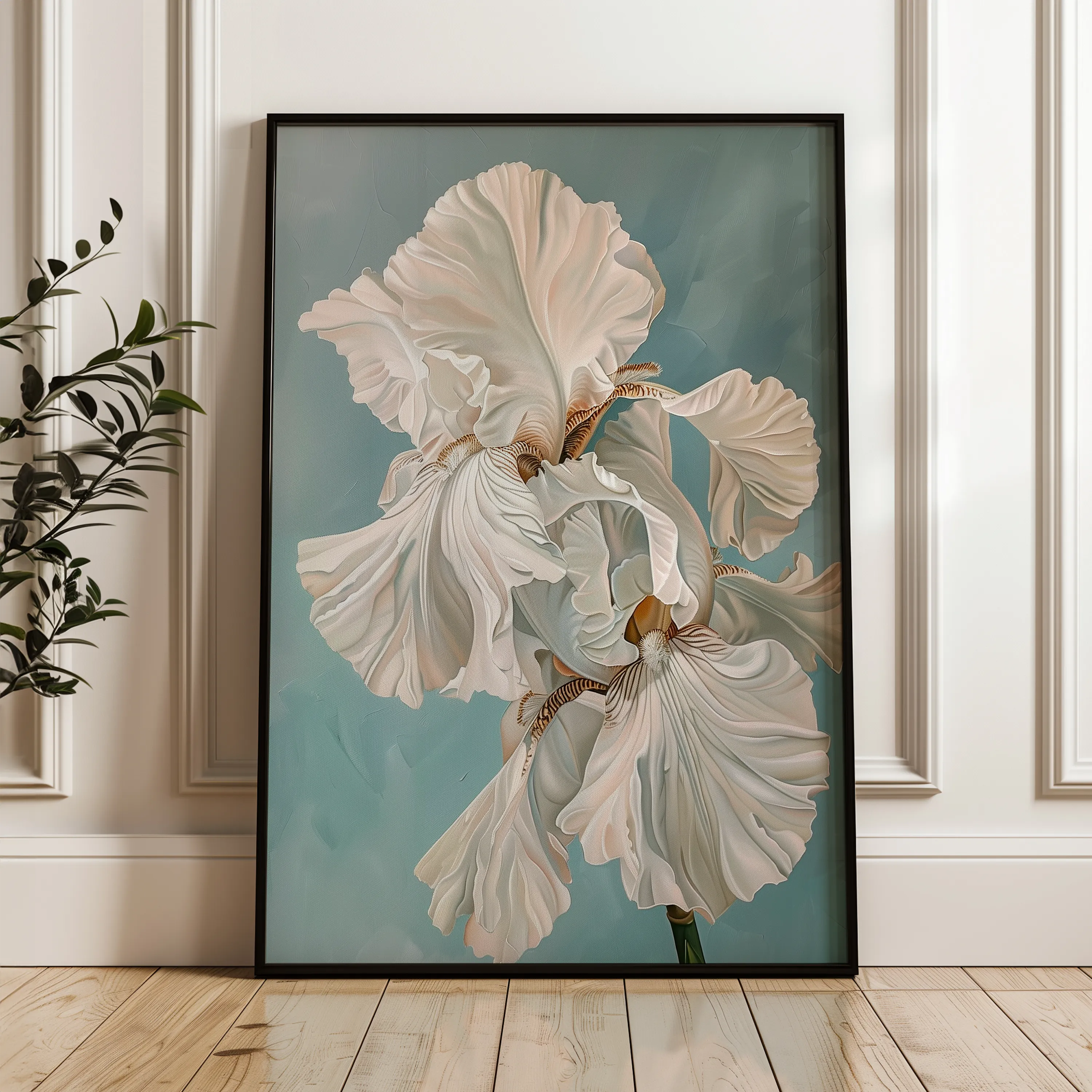 Floral 714 Canvas Art 60 x 40 cm / Black