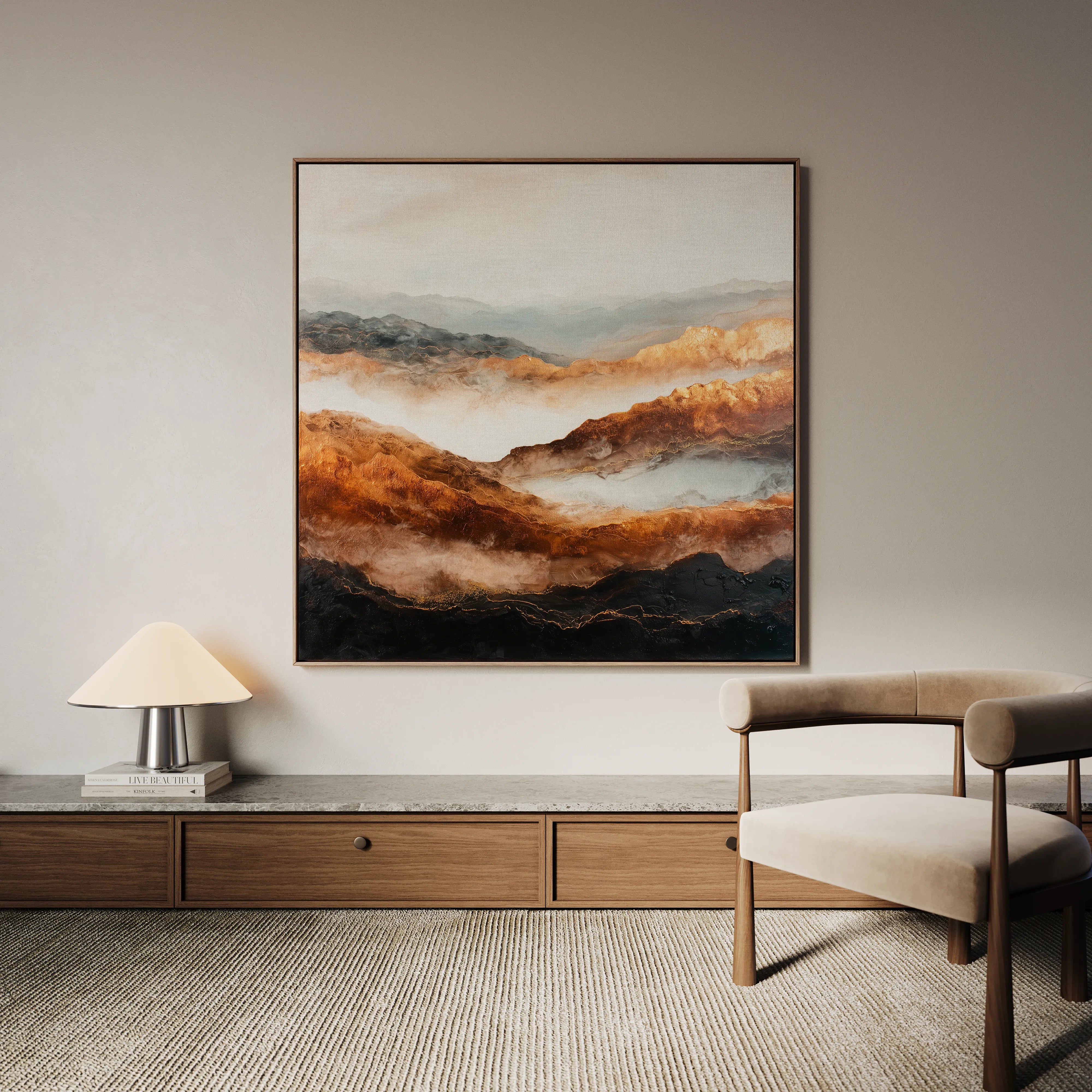 Abstract 715 Canvas Art 60 x 60 cm / Black