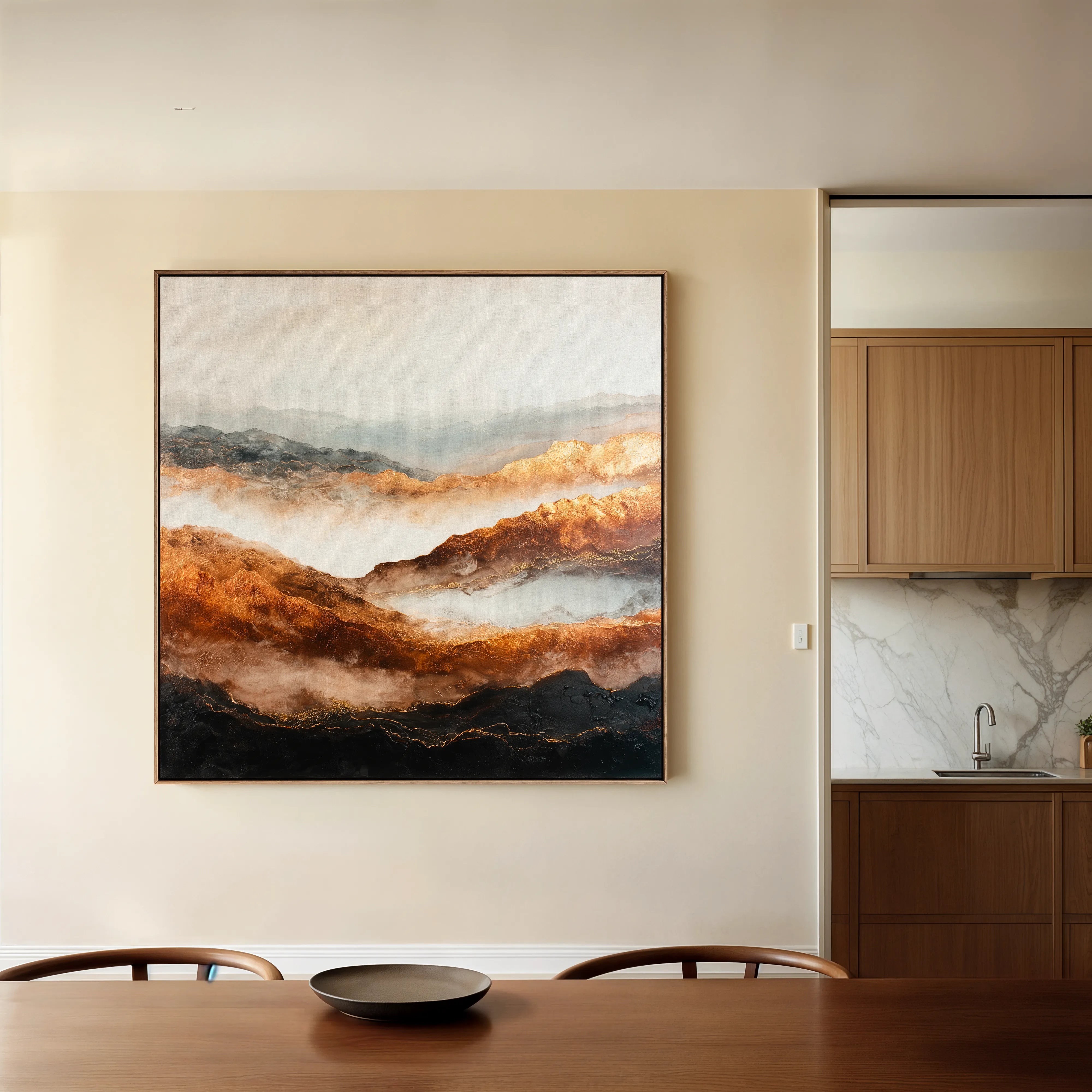 Abstract 715 Canvas Art 60 x 60 cm / Black