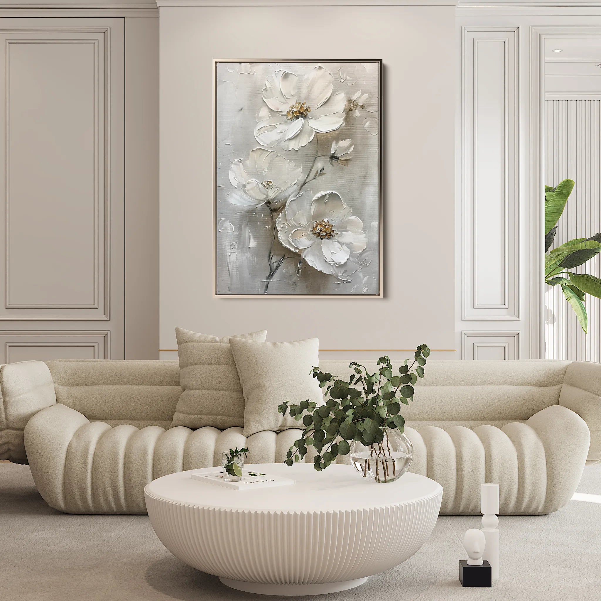 Floral 715 Canvas Art 60 x 40 cm / Black