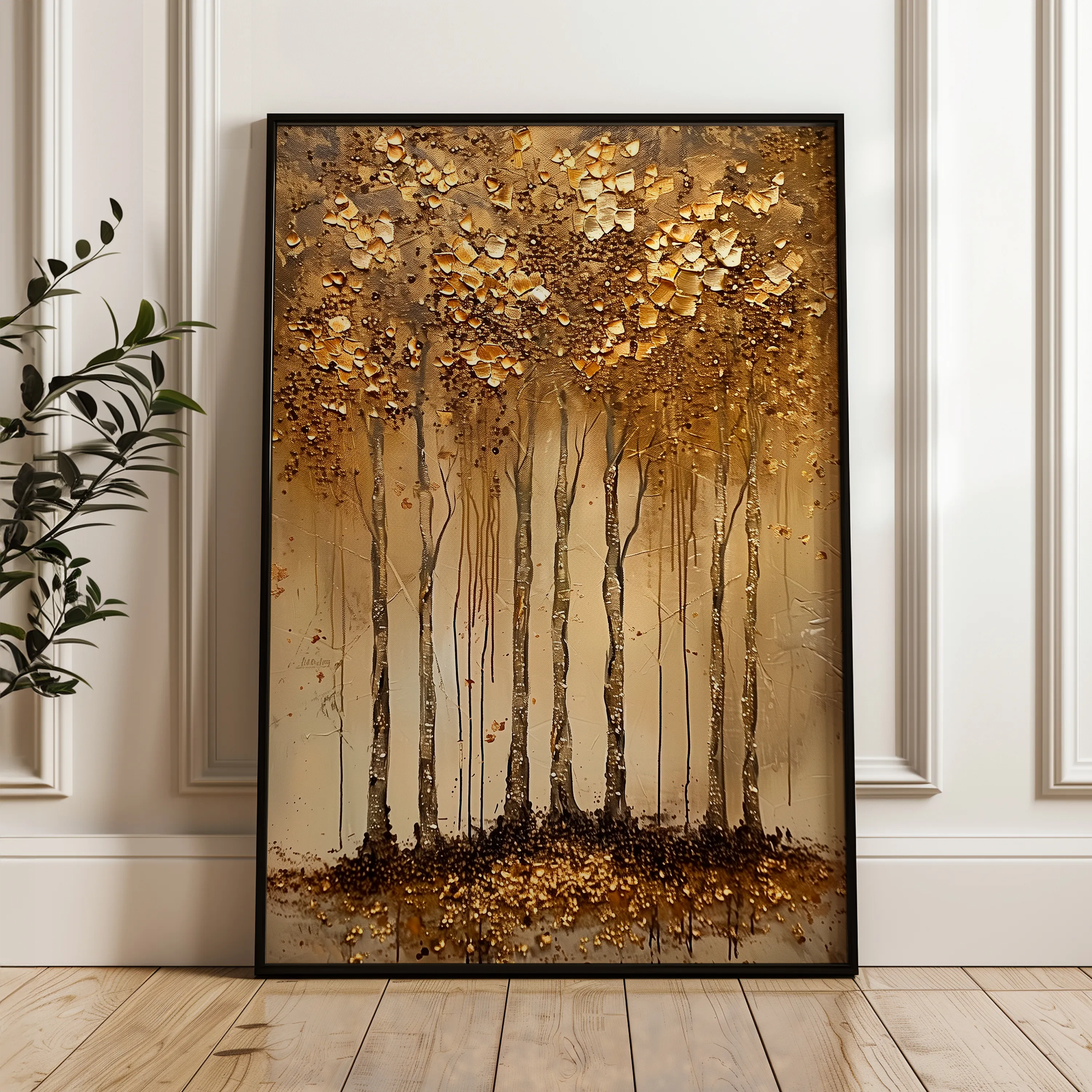 Floral 716 Canvas Art 60 x 40 cm / Black