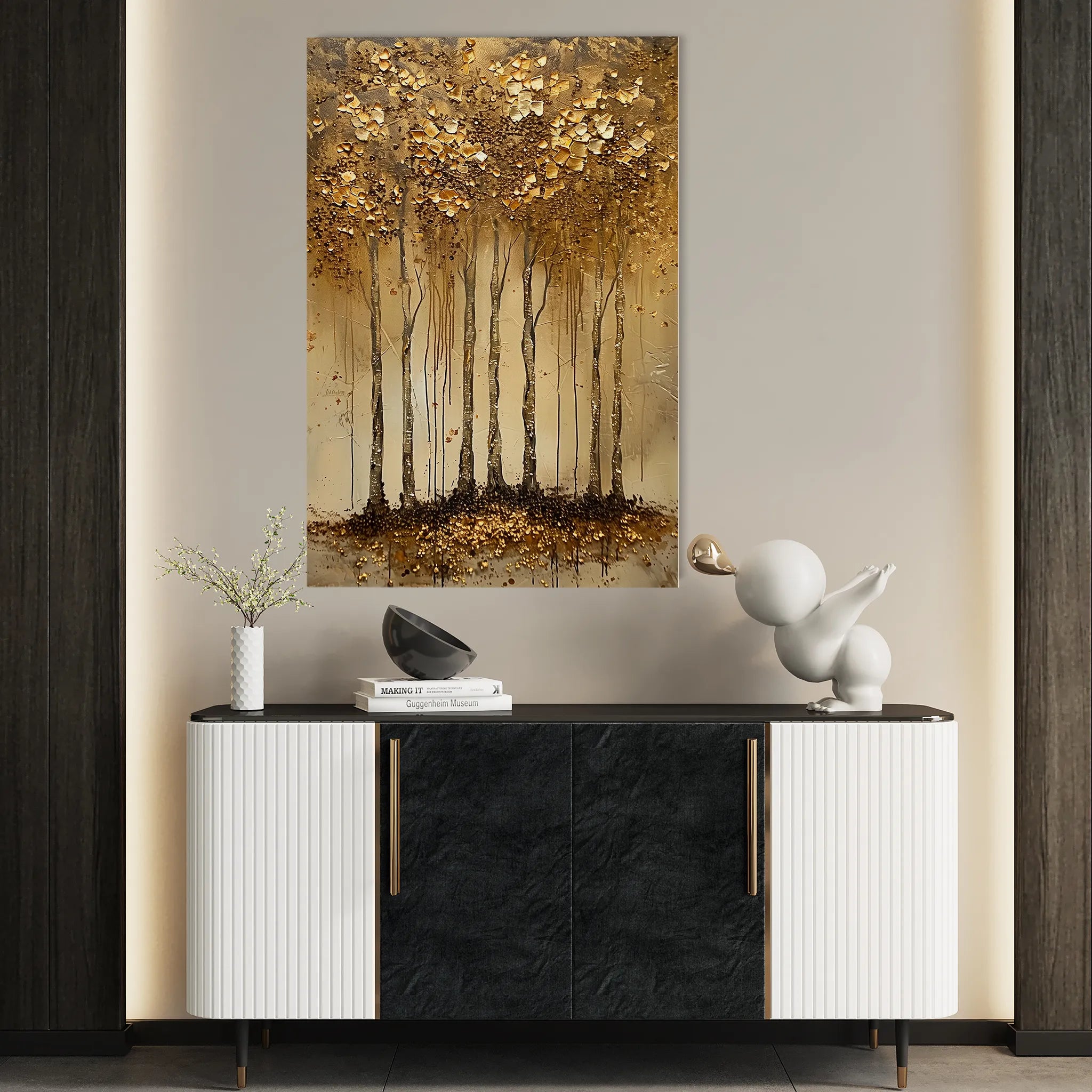 Floral 716 Canvas Art 60 x 40 cm / Black
