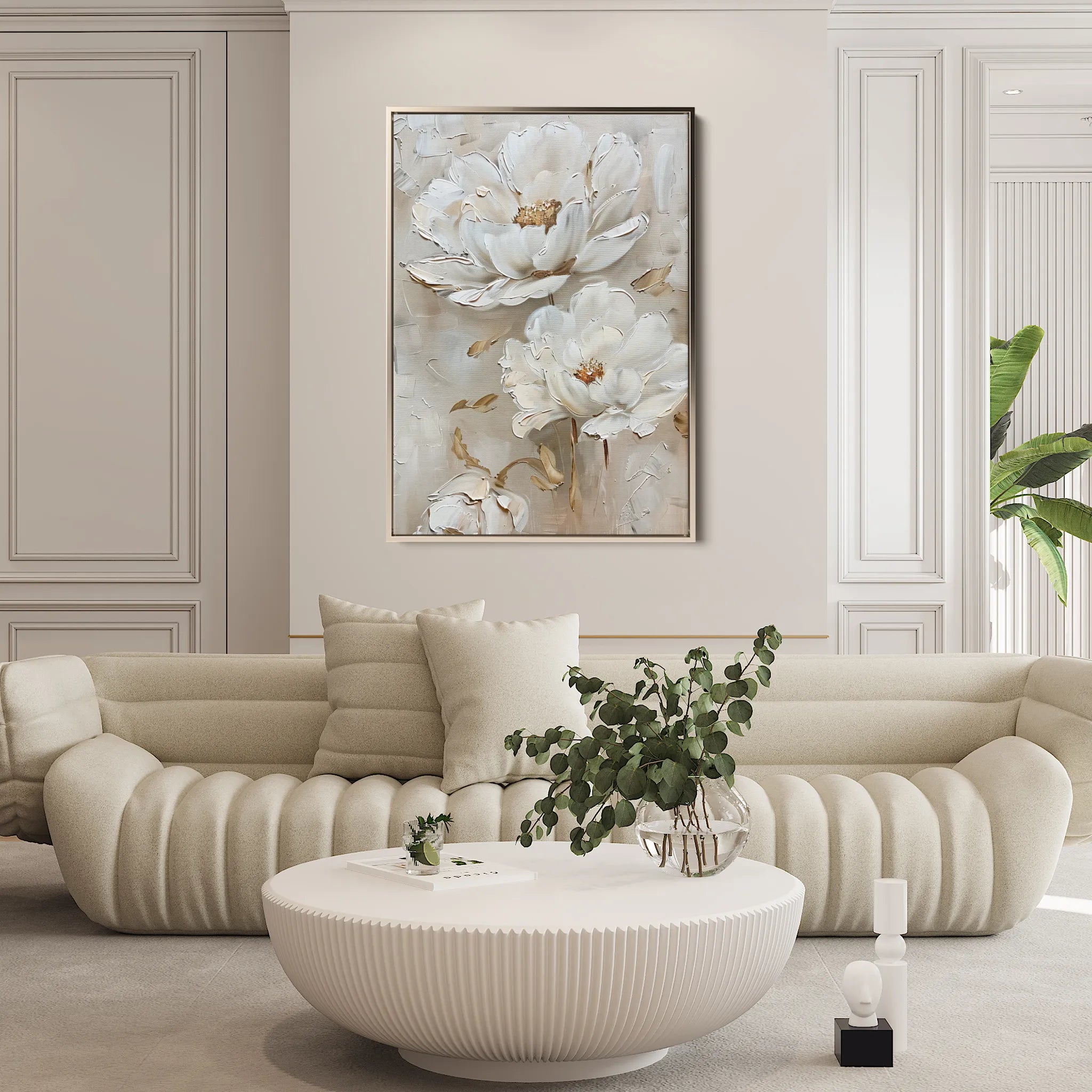 Floral 717 Canvas Art 60 x 40 cm / Black