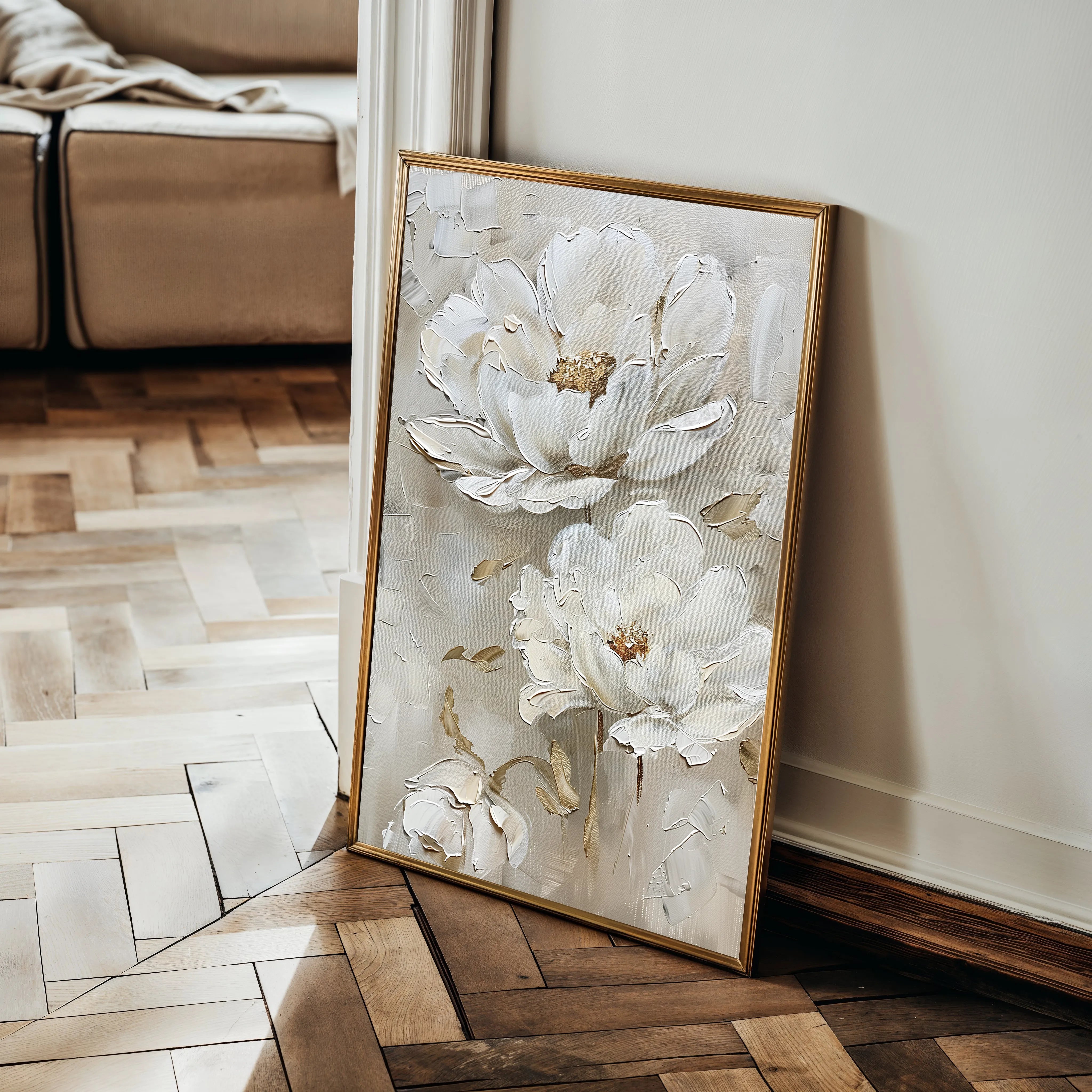 Floral 717 Canvas Art 60 x 40 cm / Black
