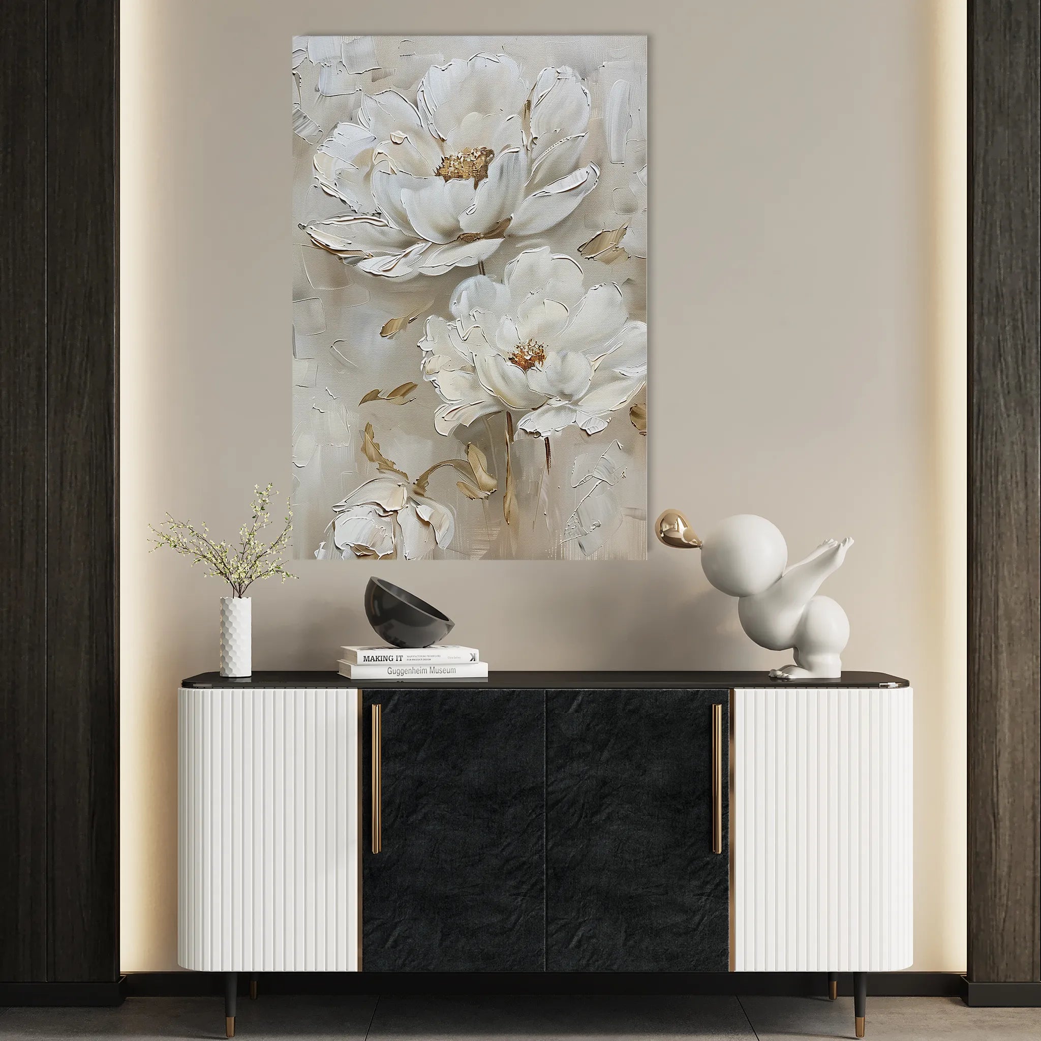 Floral 717 Canvas Art 60 x 40 cm / Black