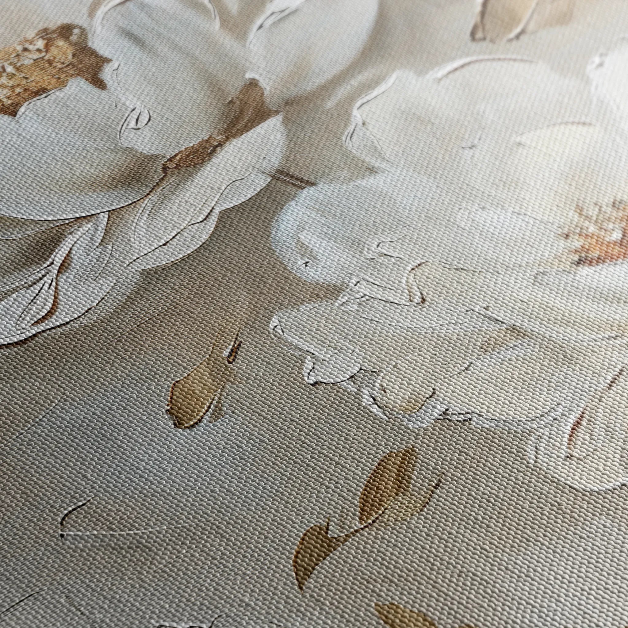 Floral 717 Canvas Art 60 x 40 cm / Black