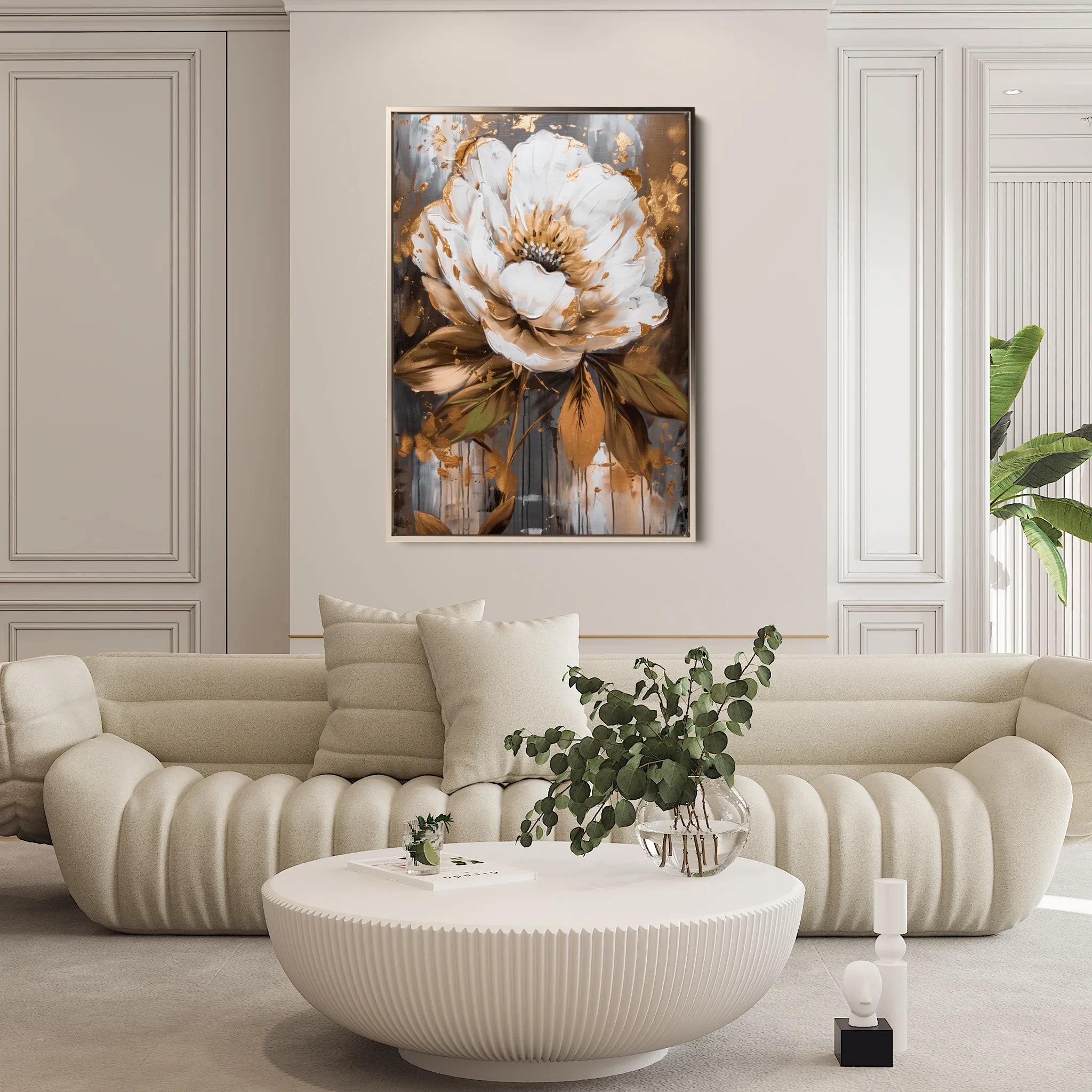 Floral 718 Canvas Art 60 x 40 cm / Black