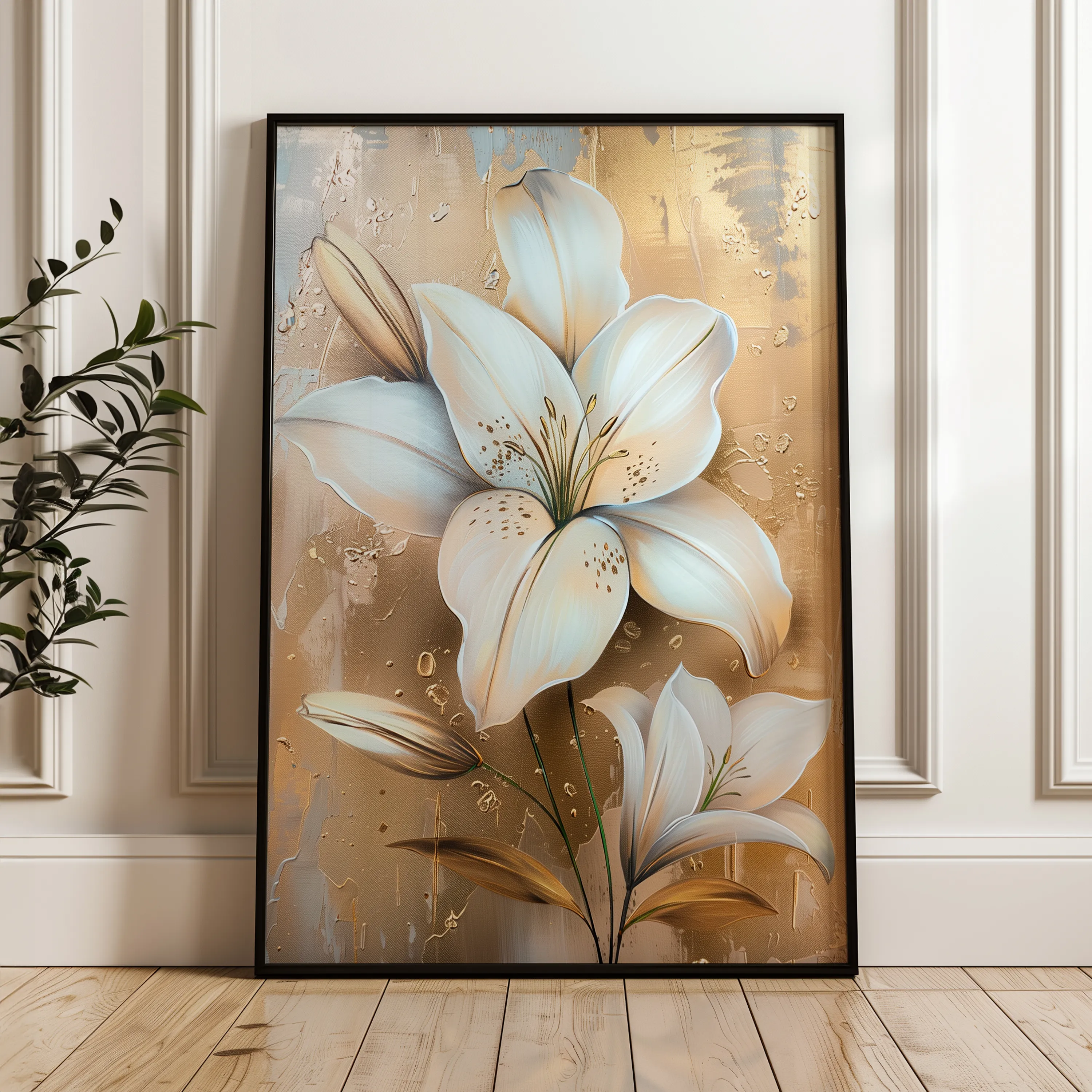 Floral 719 Canvas Art 60 x 40 cm / Black