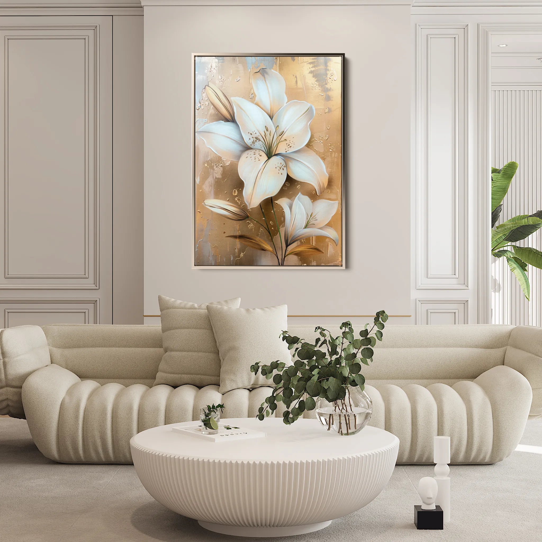 Floral 719 Canvas Art 60 x 40 cm / Black