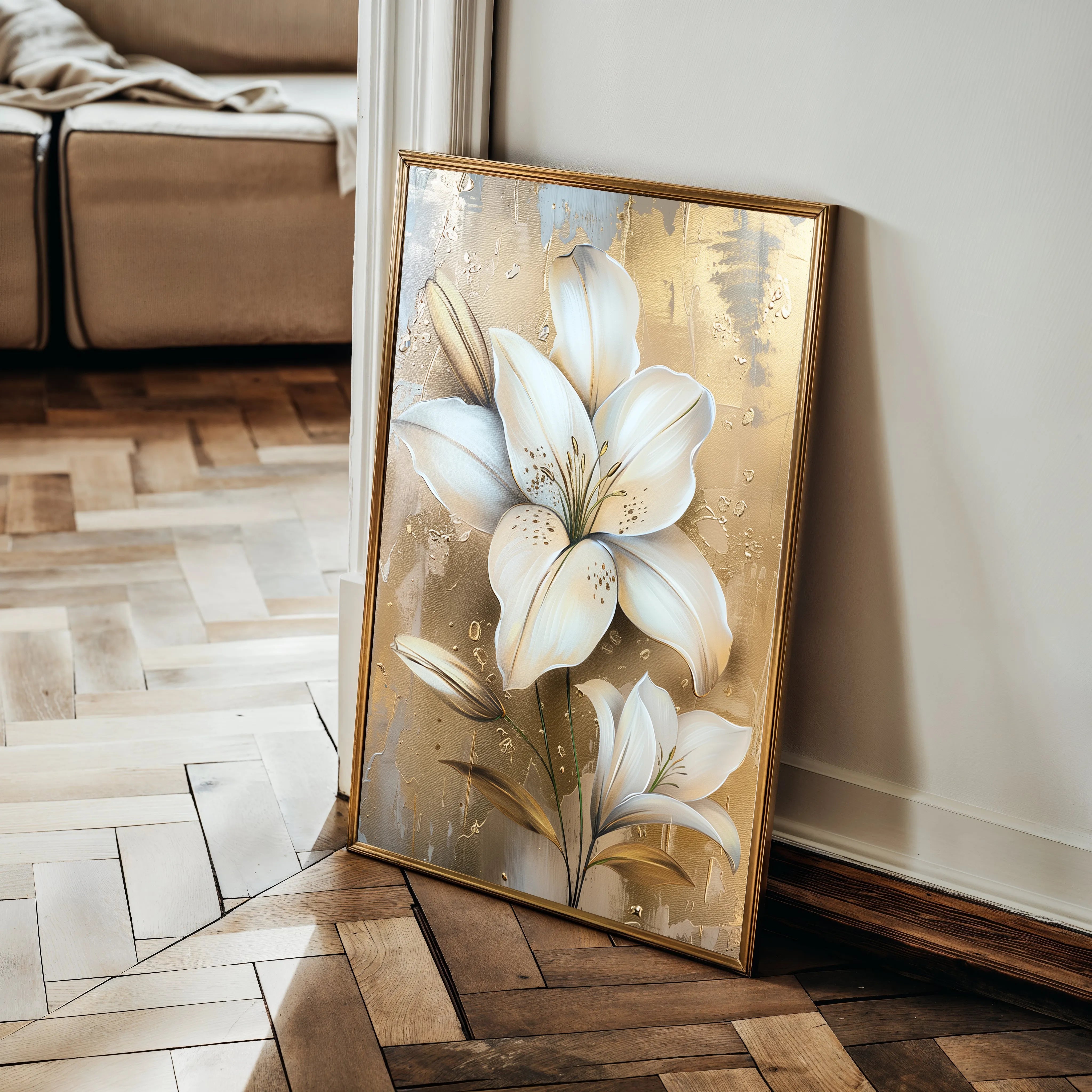 Floral 719 Canvas Art 60 x 40 cm / Black