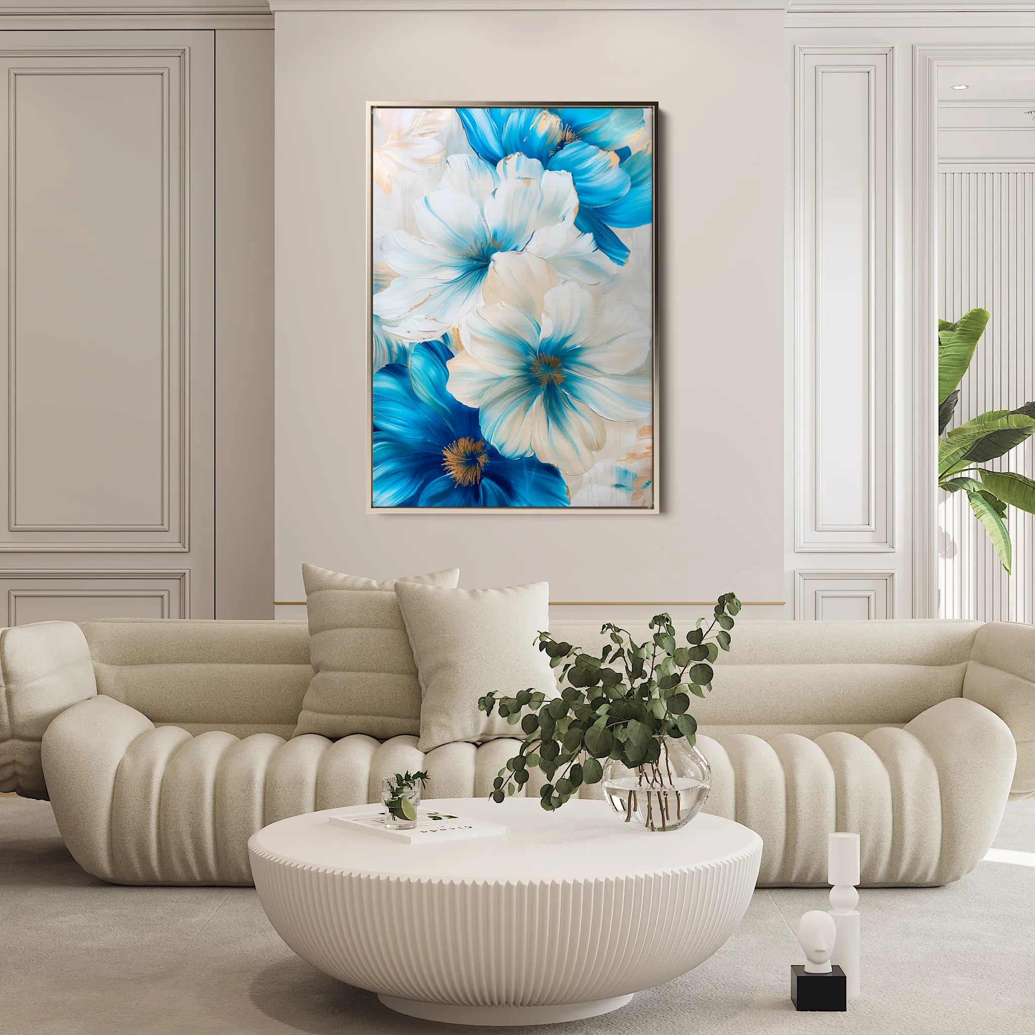 Floral 720 Canvas Art 60 x 40 cm / Black