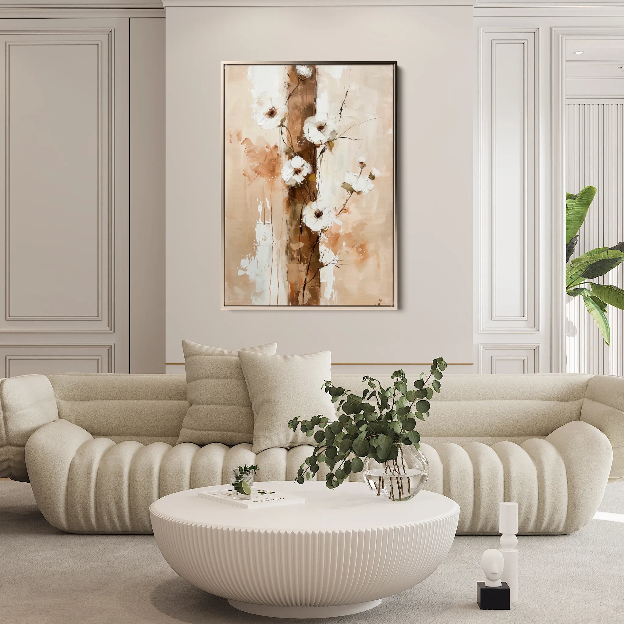 Floral 721 Canvas Art 60 x 40 cm / Black