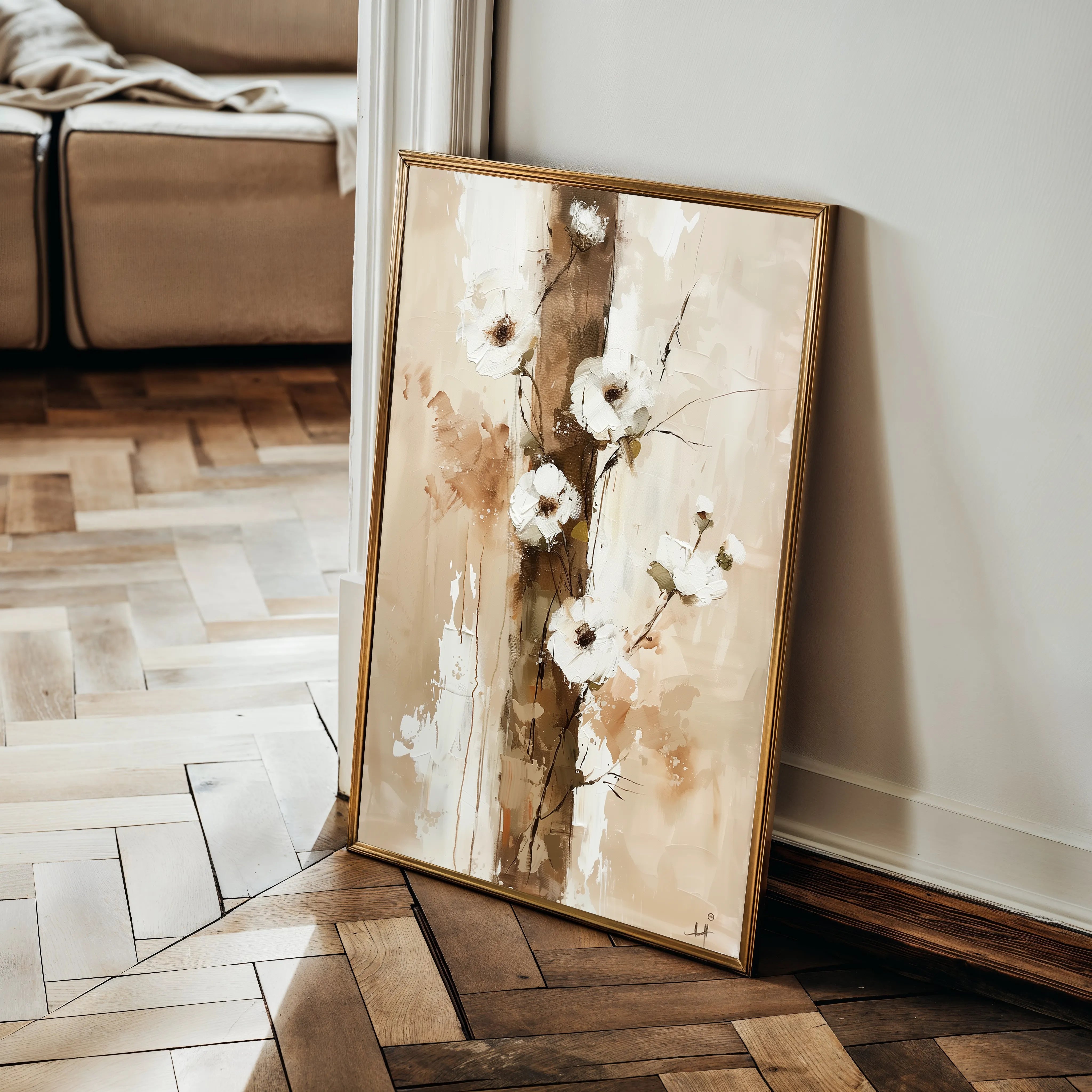 Floral 721 Canvas Art 60 x 40 cm / Black
