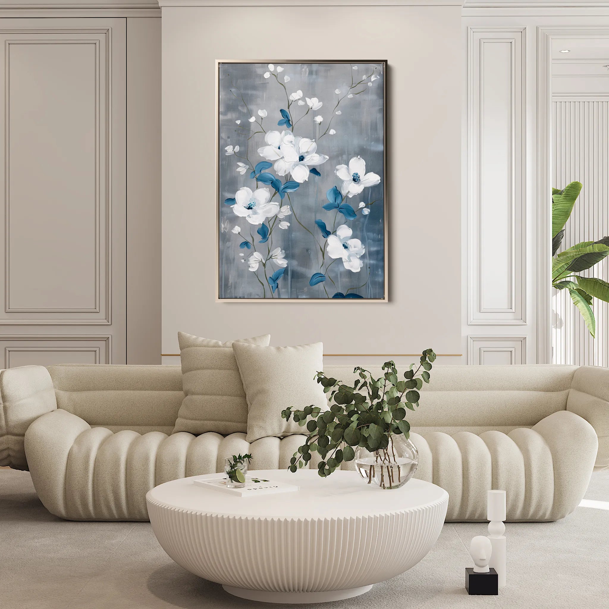 Floral 722 Canvas Art 60 x 40 cm / Black