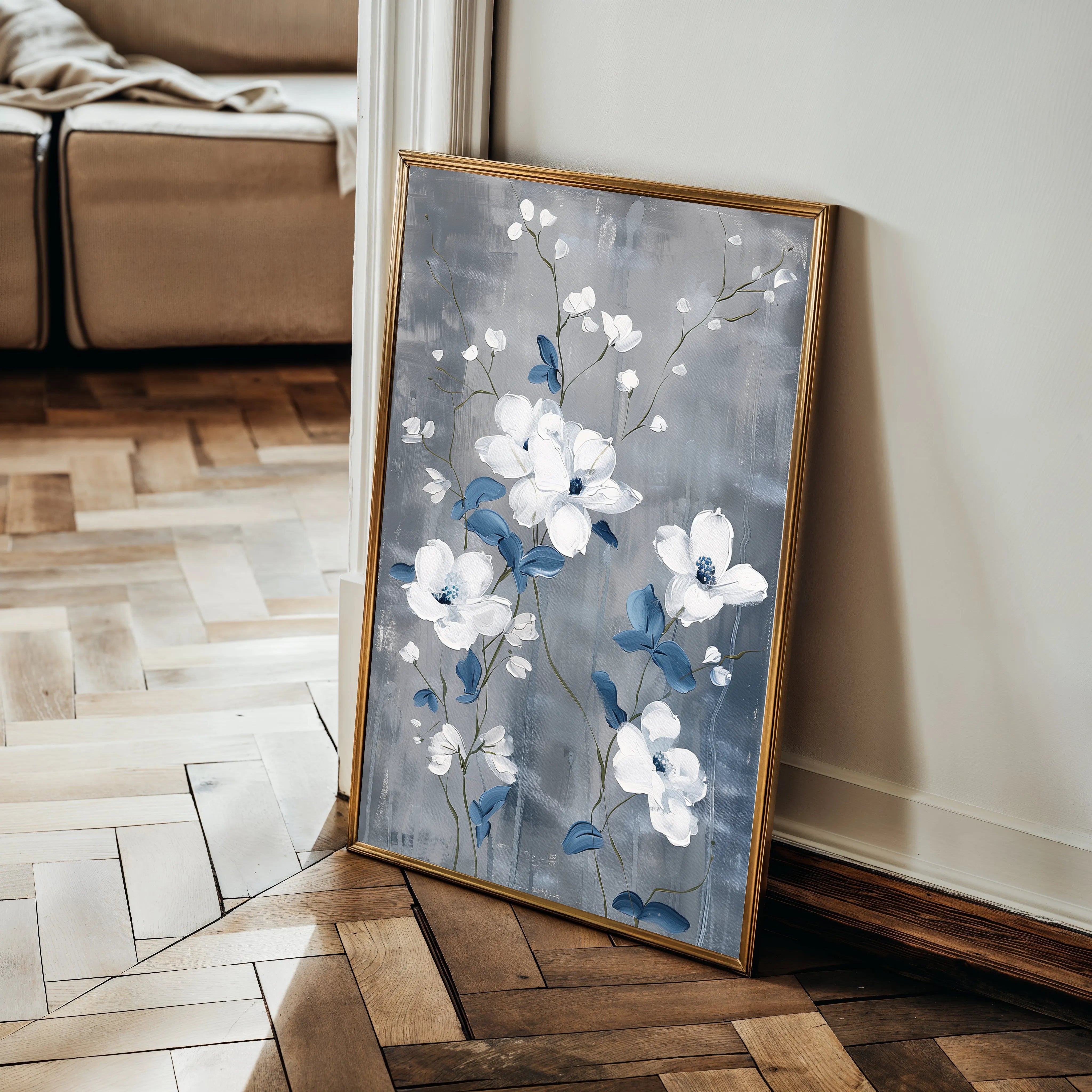Floral 722 Canvas Art 60 x 40 cm / Black
