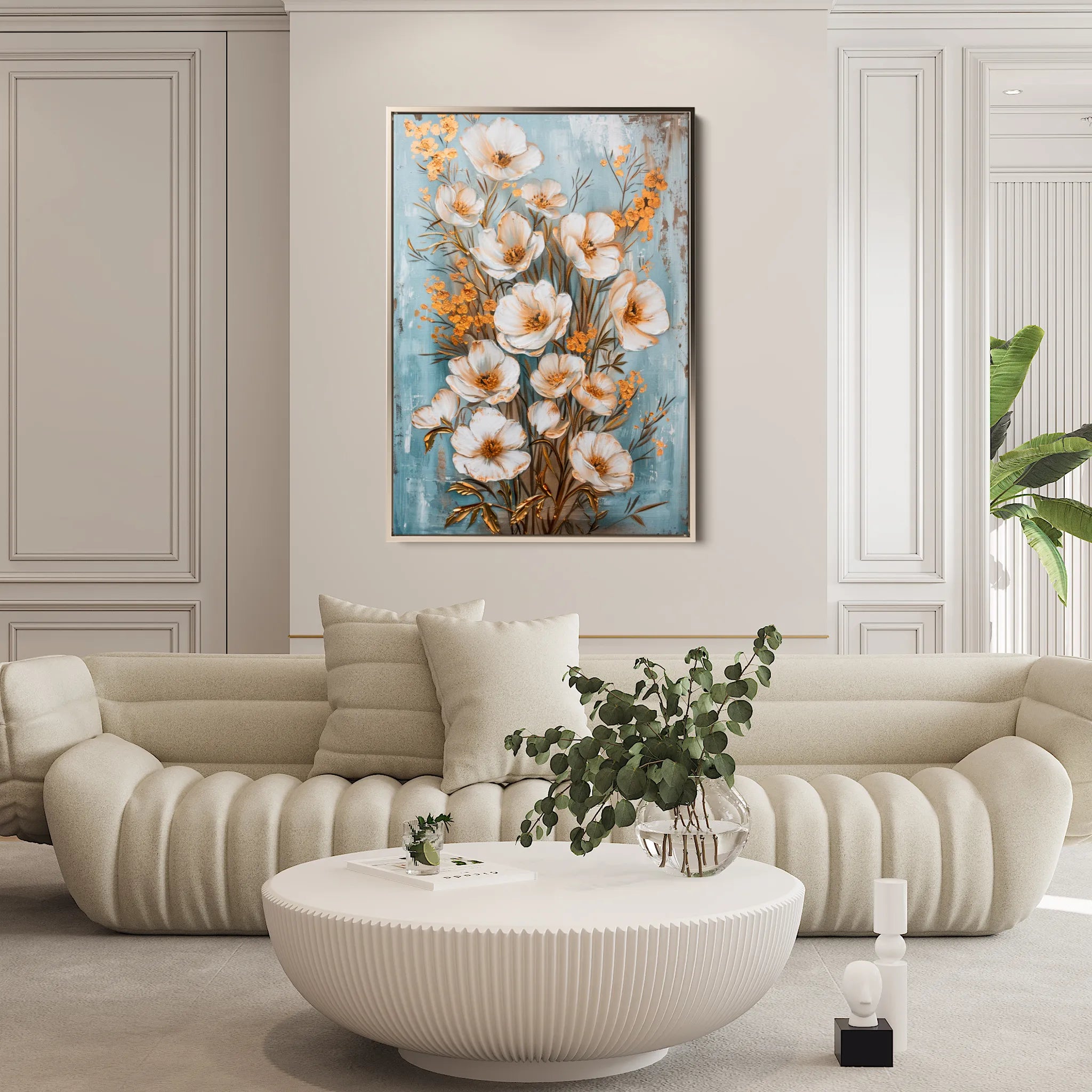 Floral 723 Canvas Art 60 x 40 cm / Black
