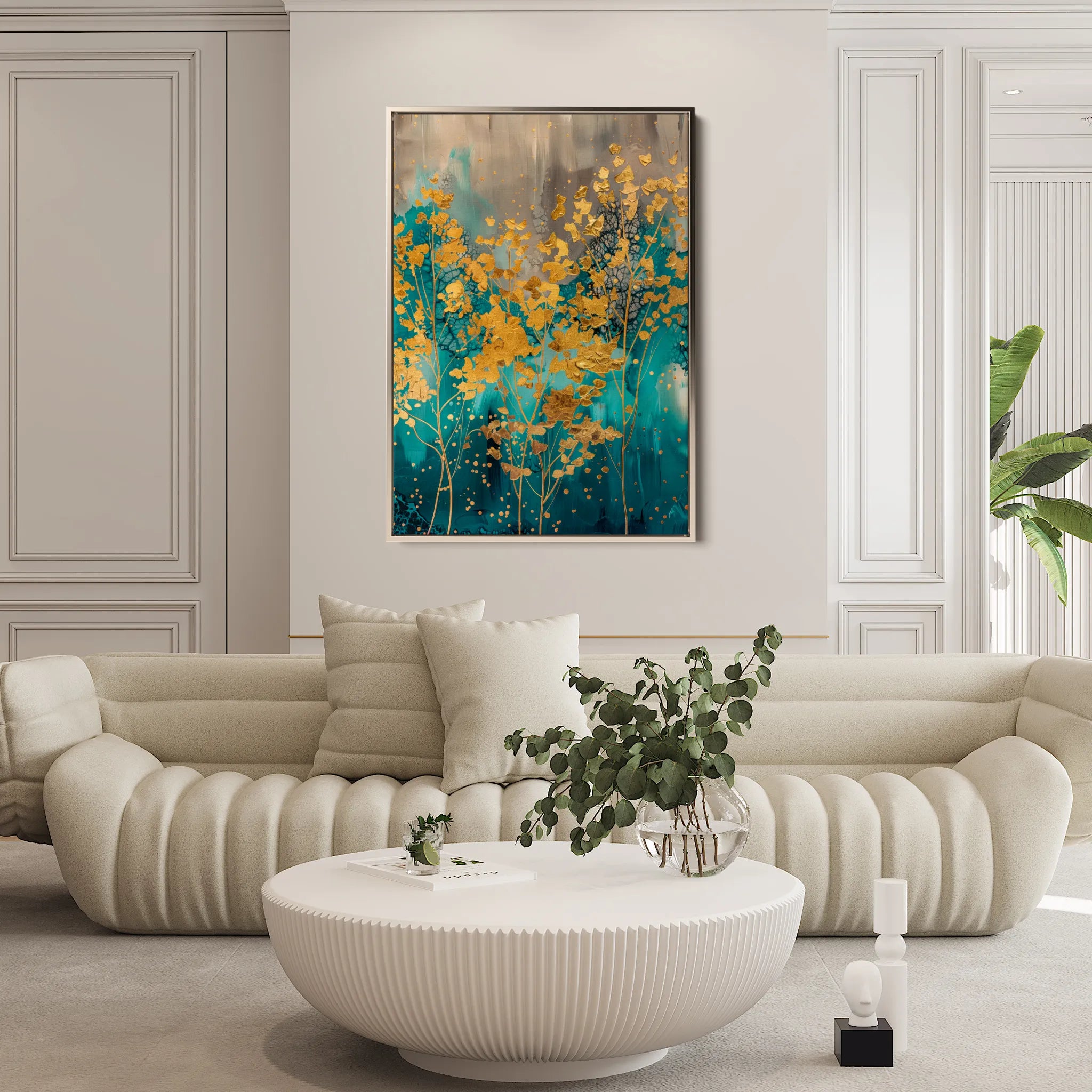 Floral 724 Canvas Art 60 x 40 cm / Black