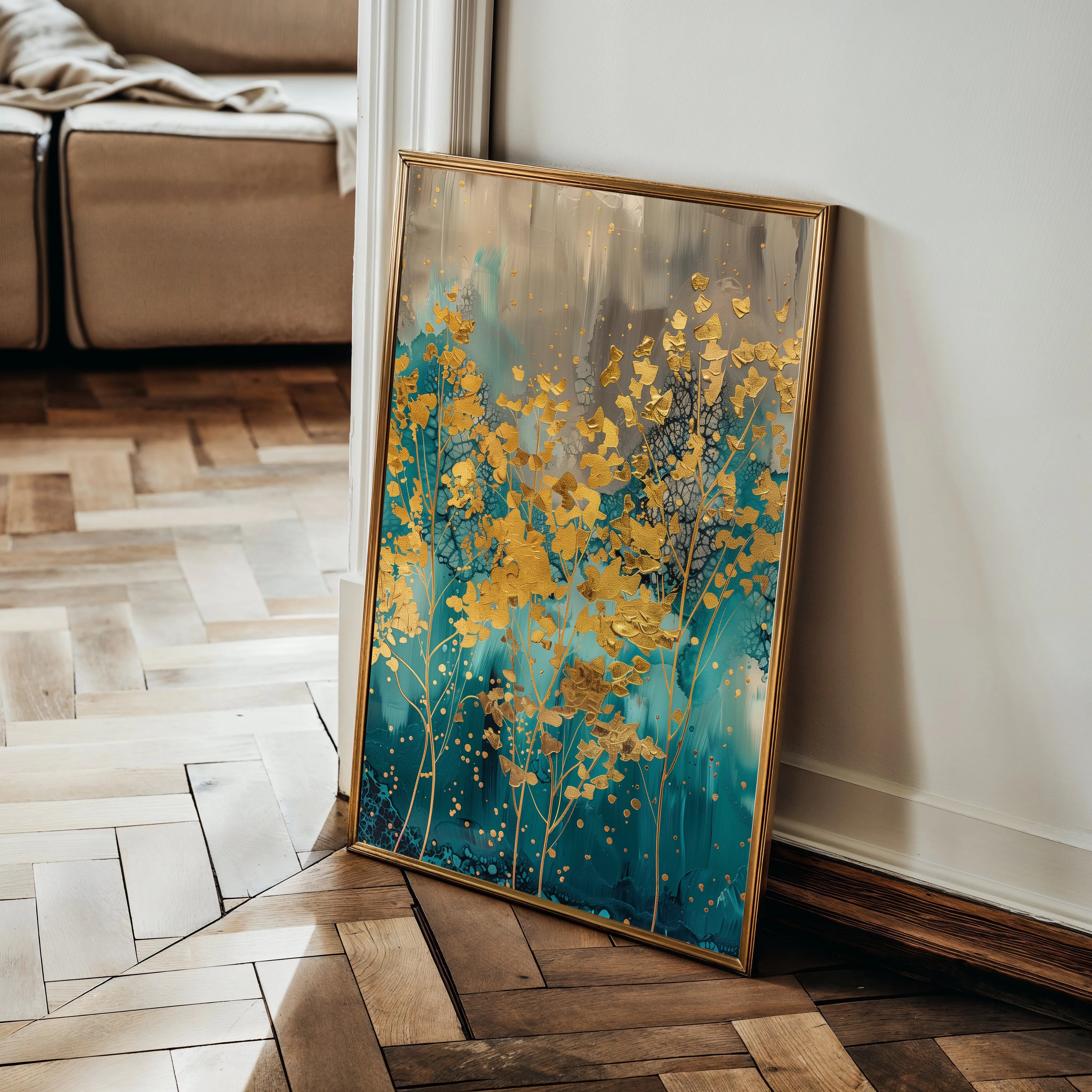 Floral 724 Canvas Art 60 x 40 cm / Black