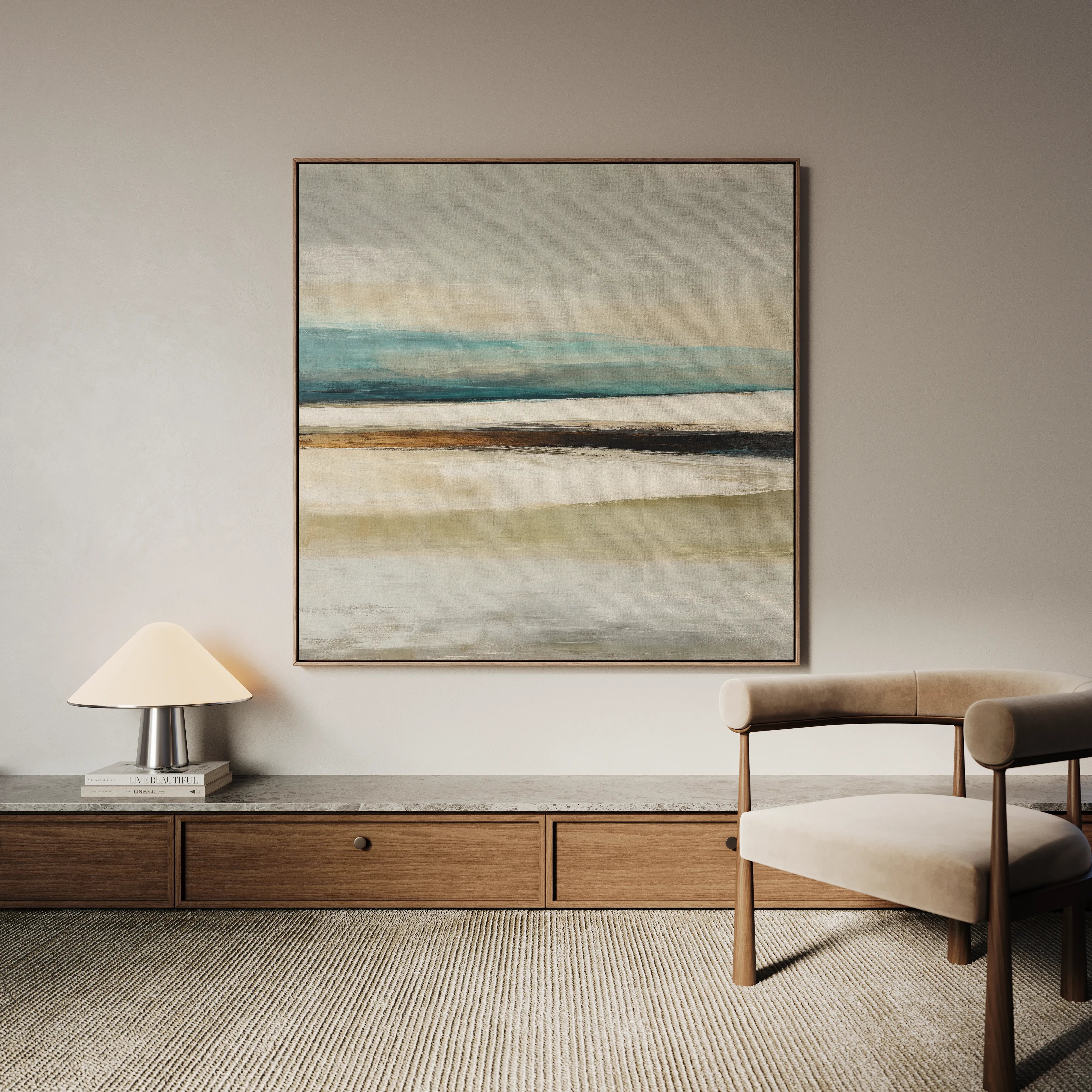 Abstract 725 Canvas Art 60 x 60 cm / Black