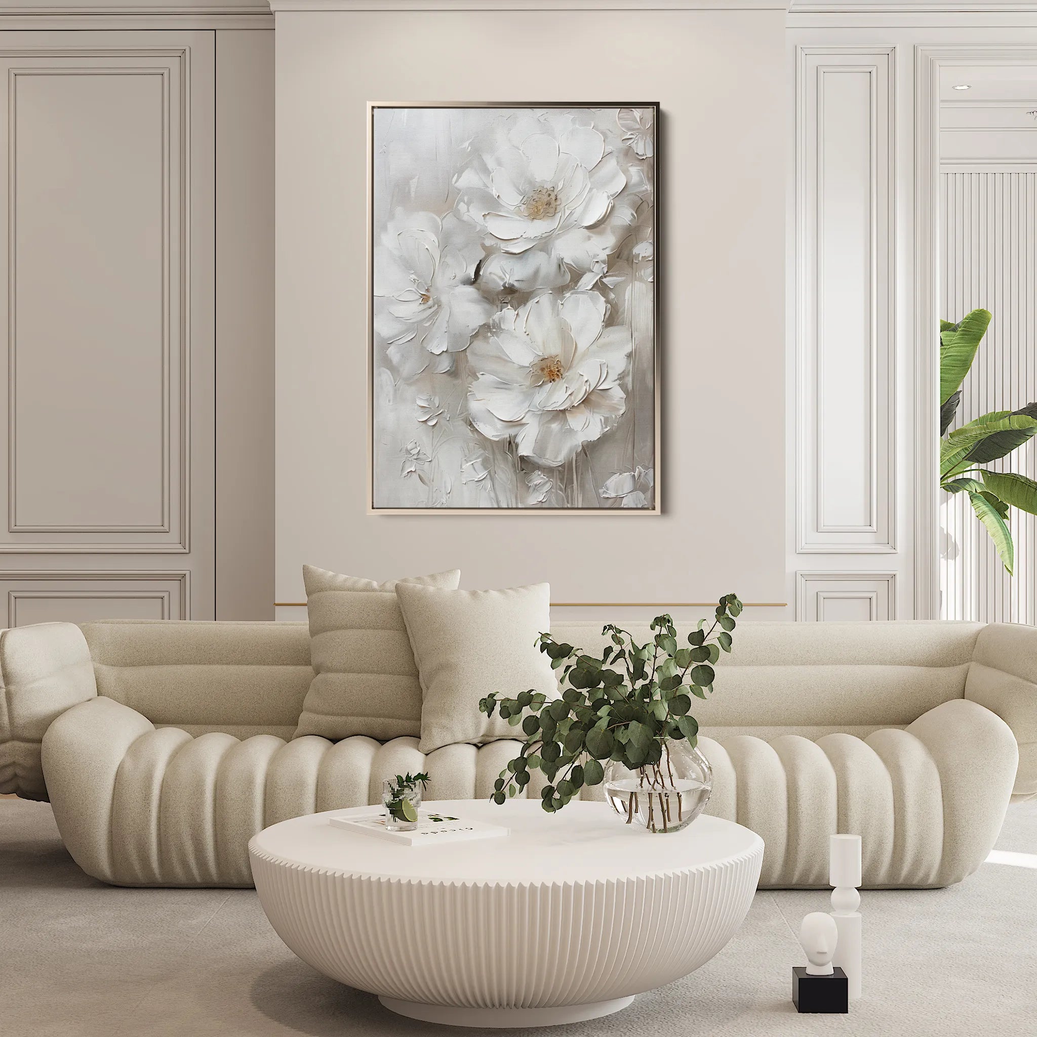 Floral 725 Canvas Art 60 x 40 cm / Black