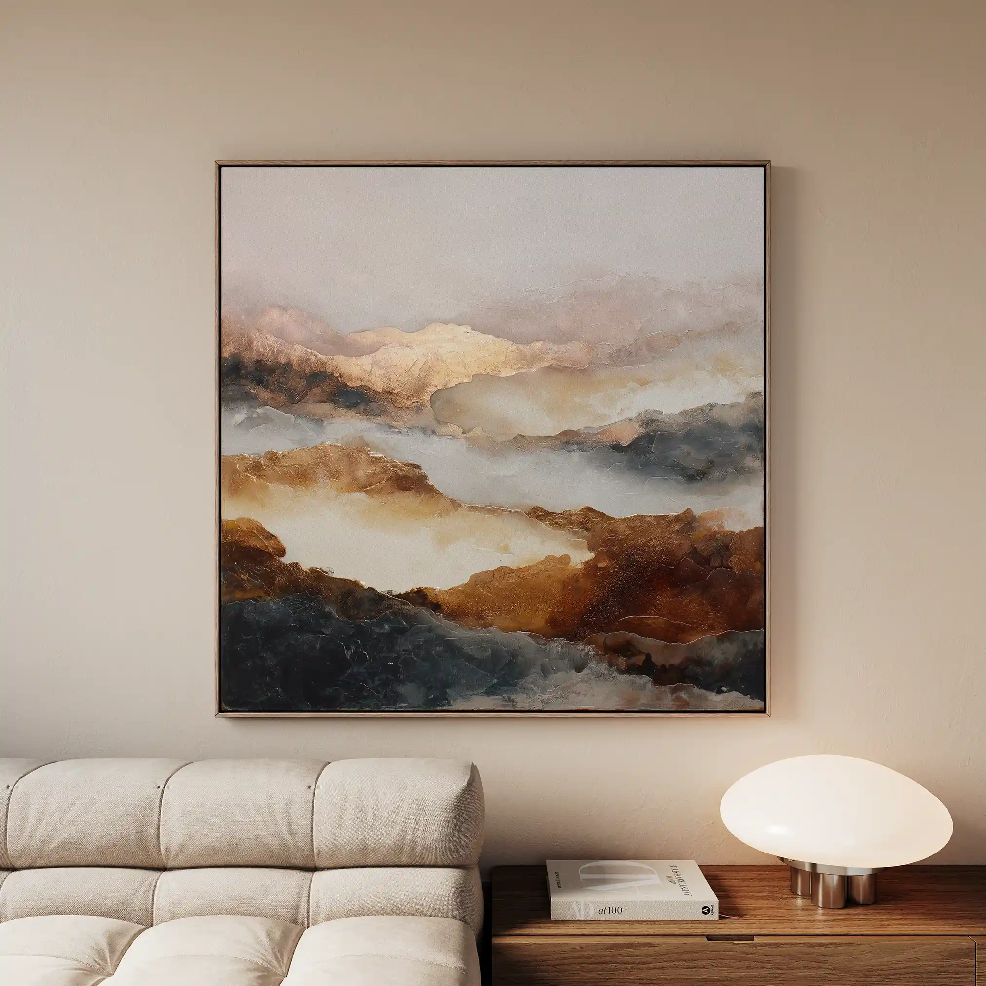 Abstract 726 Canvas Art 60 x 60 cm / Black