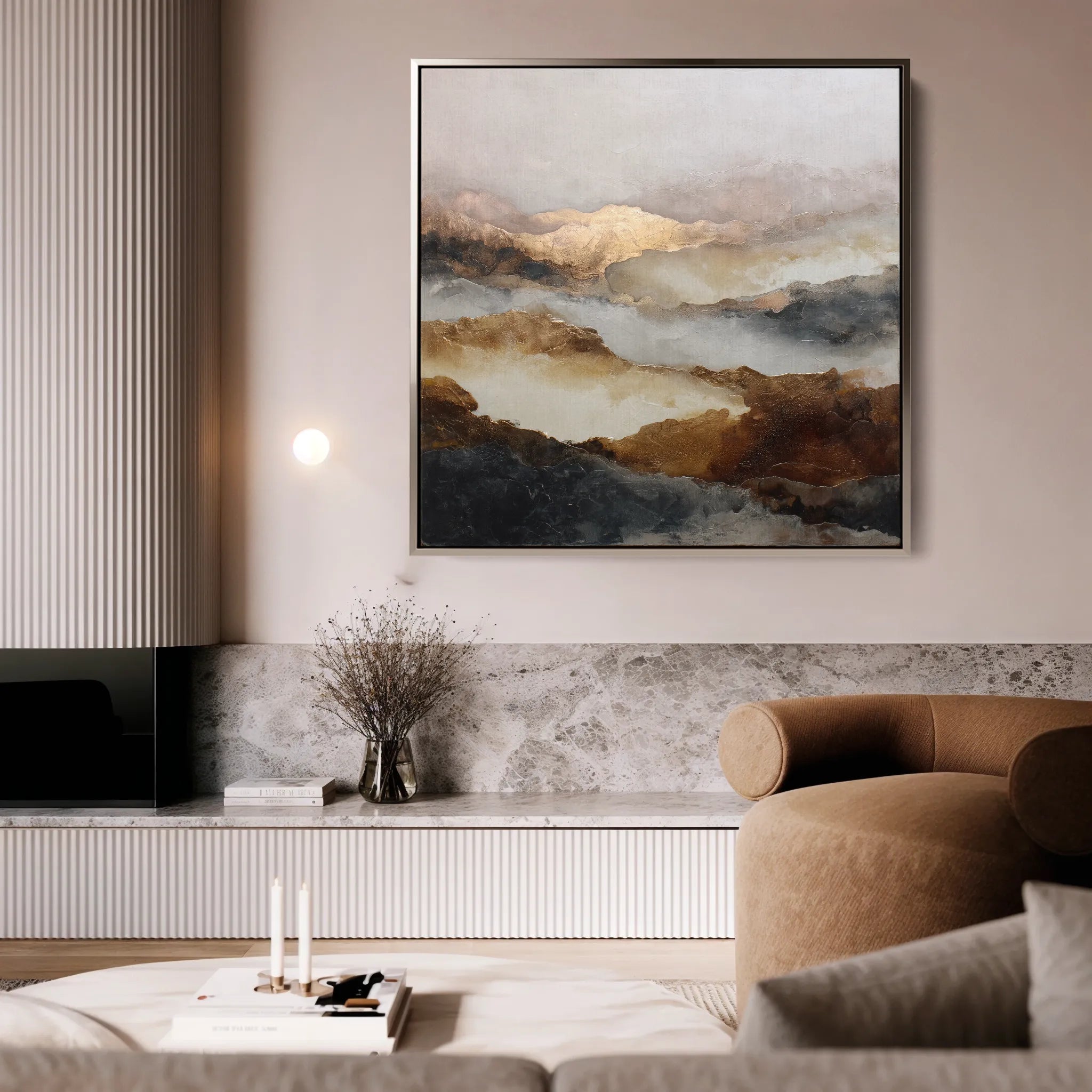 Abstract 726 Canvas Art 60 x 60 cm / Black