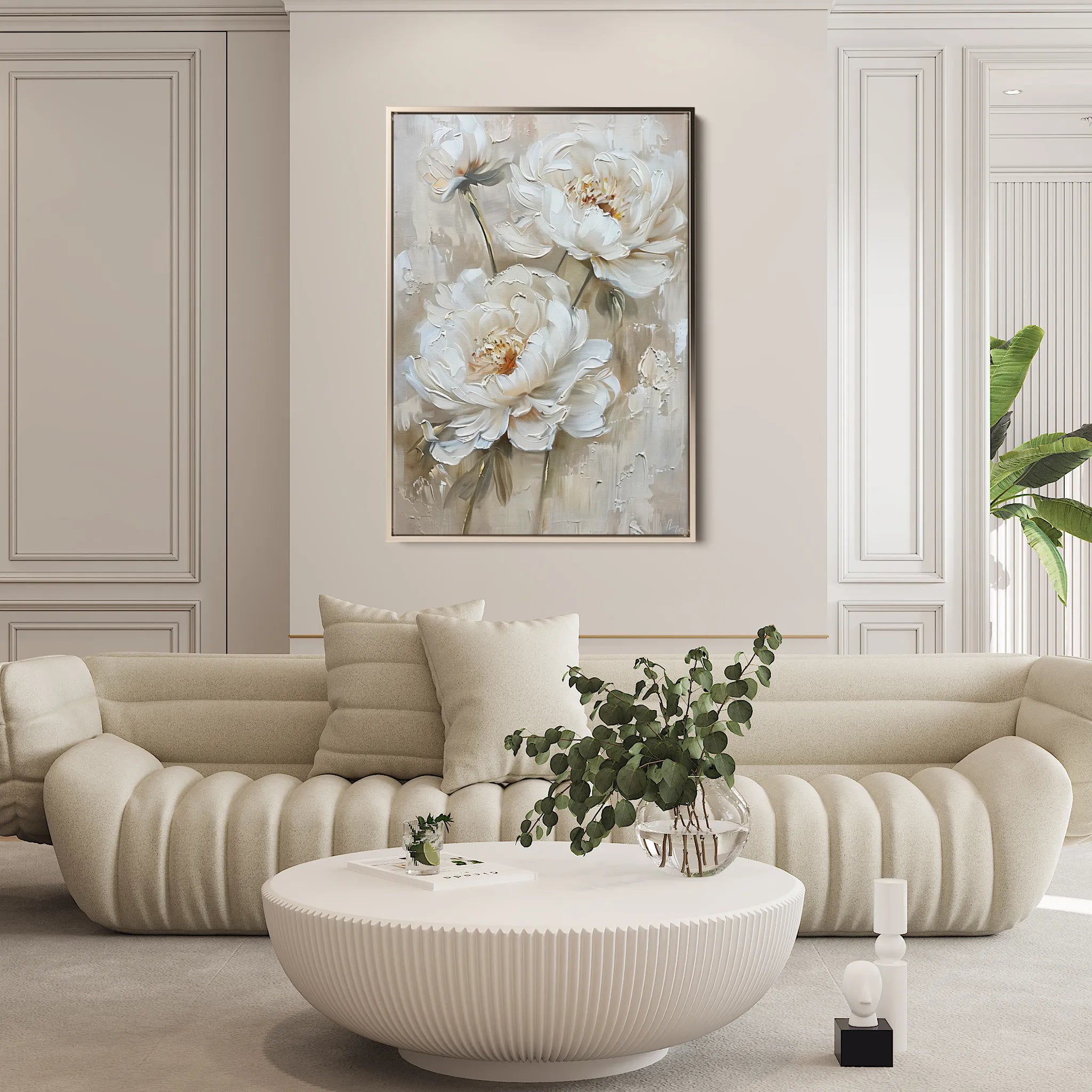 Floral 726 Canvas Art 60 x 40 cm / Black