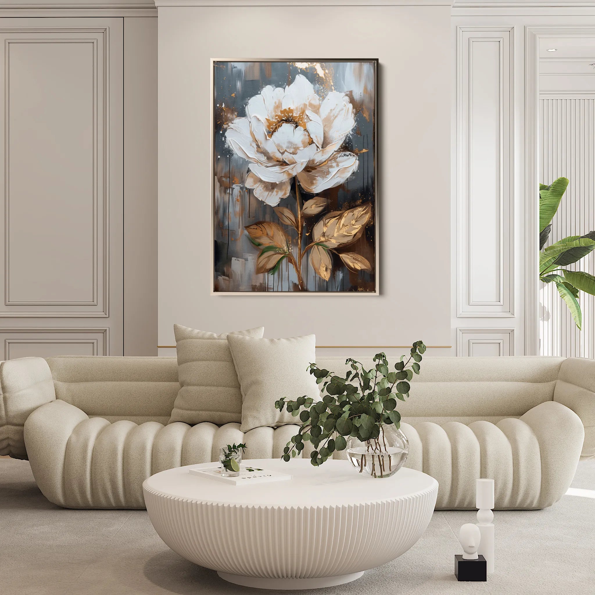 Floral 727 Canvas Art 60 x 40 cm / Black