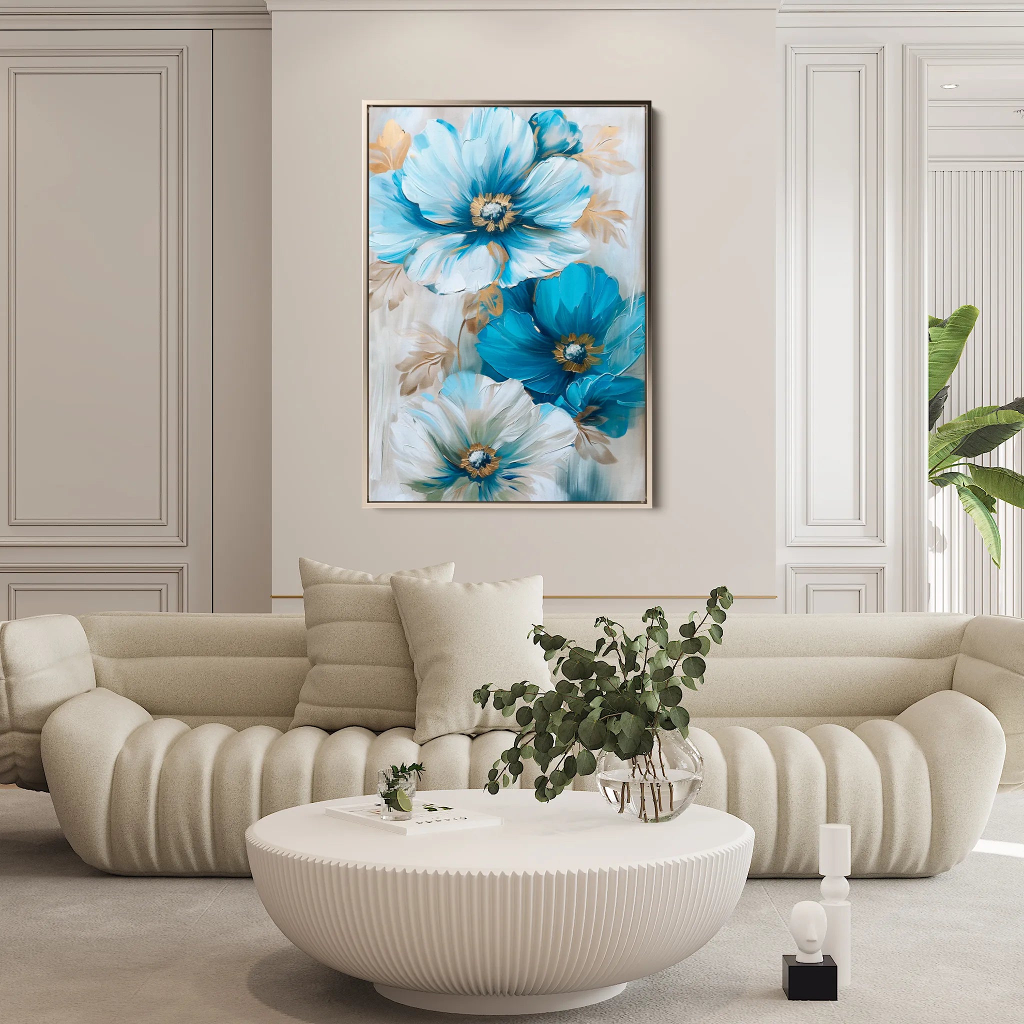 Floral 728 Canvas Art 60 x 40 cm / Black
