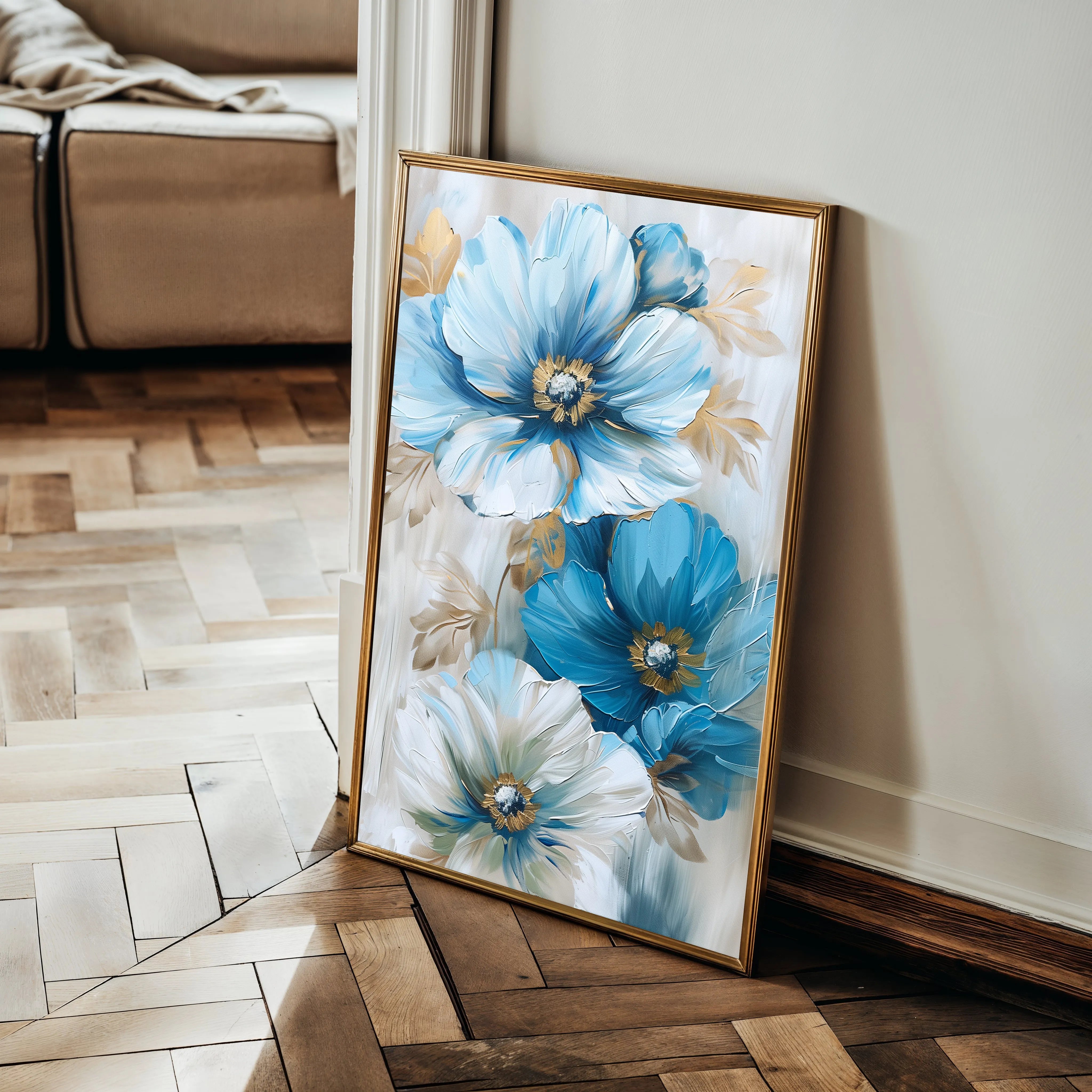 Floral 728 Canvas Art 60 x 40 cm / Black