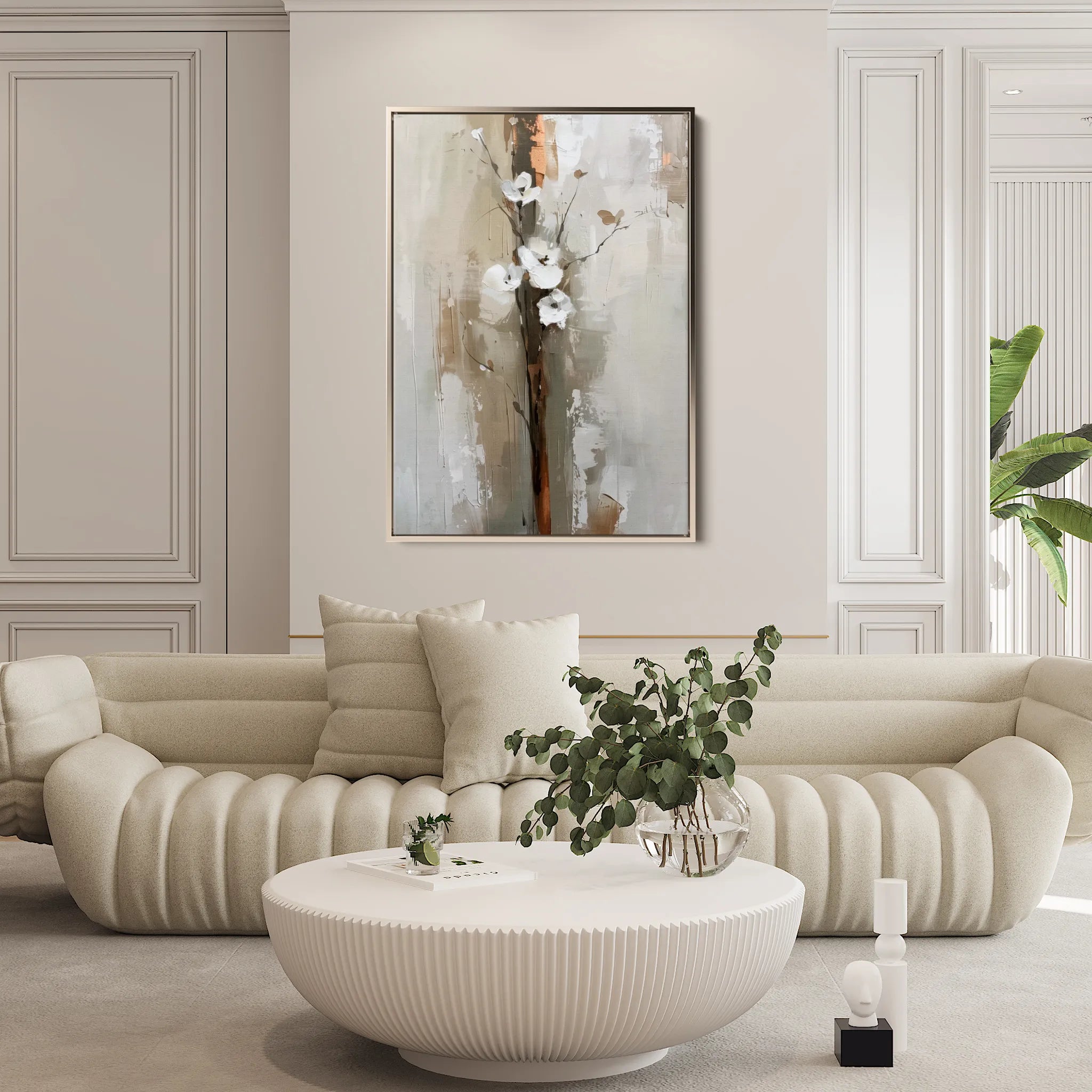 Floral 729 Canvas Art 60 x 40 cm / Black