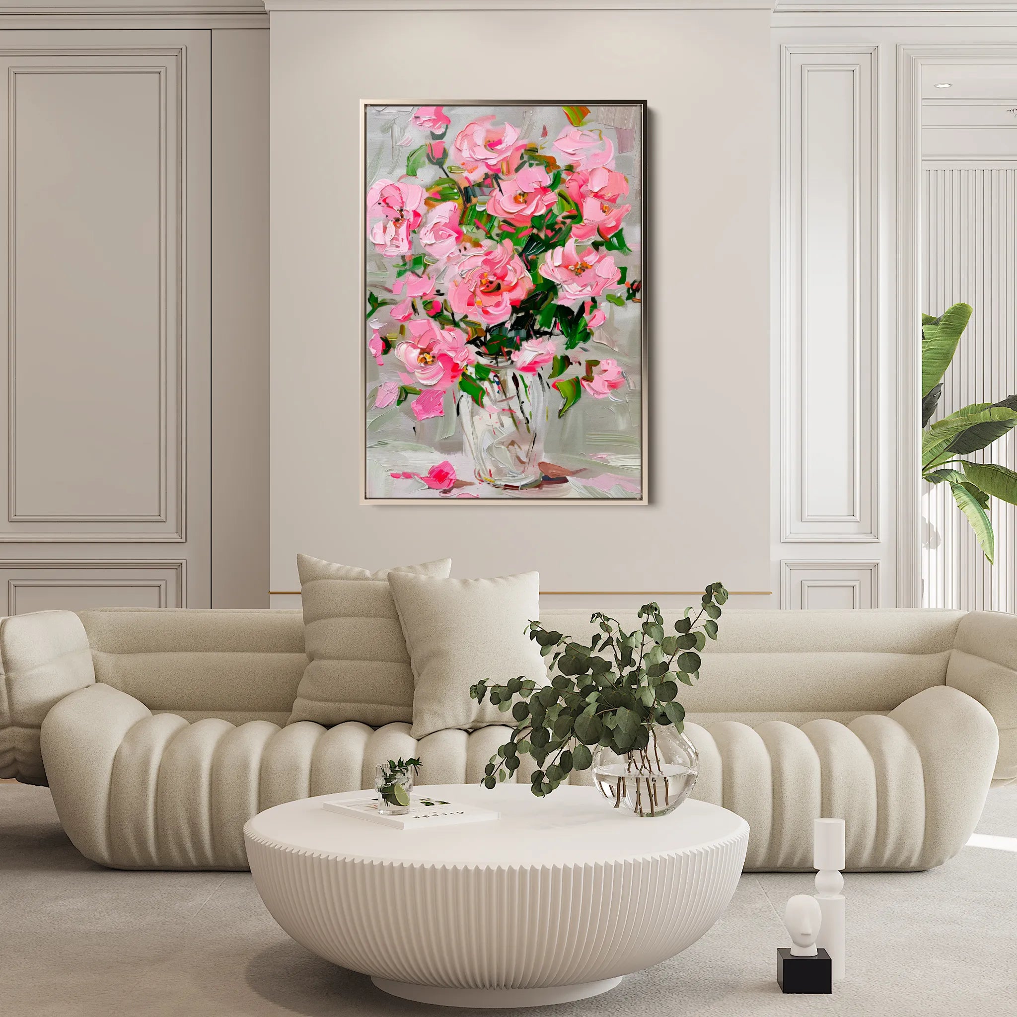 Floral 730 Canvas Art 60 x 40 cm / Black