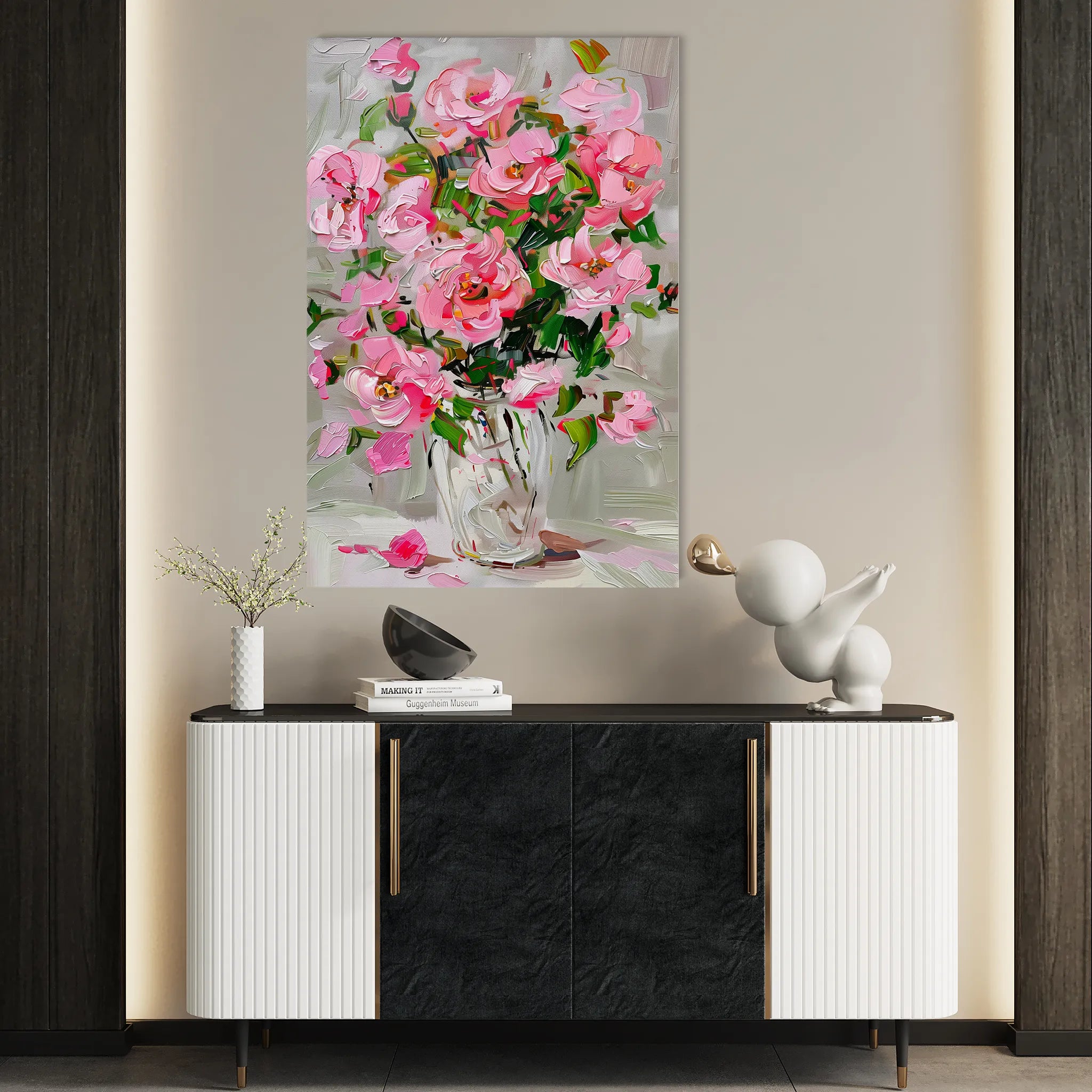 Floral 730 Canvas Art 60 x 40 cm / Black