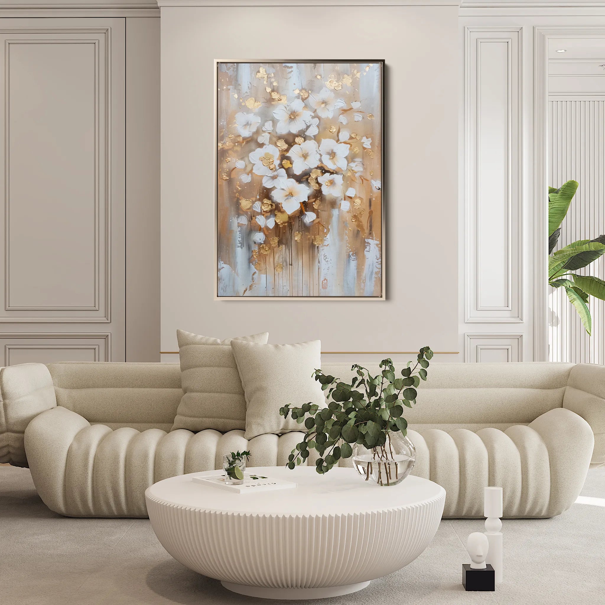 Floral 731 Canvas Art 60 x 40 cm / Black