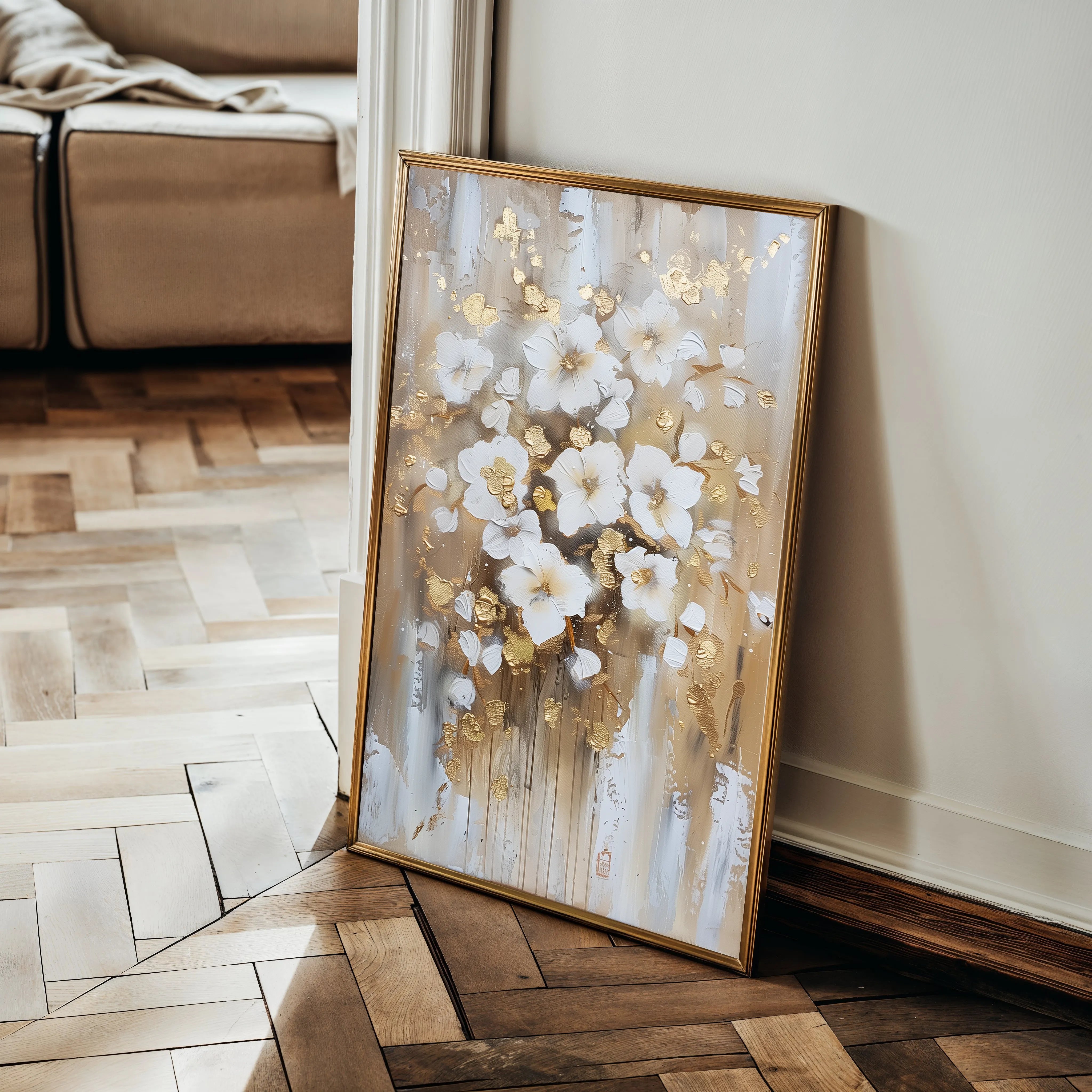 Floral 731 Canvas Art 60 x 40 cm / Black