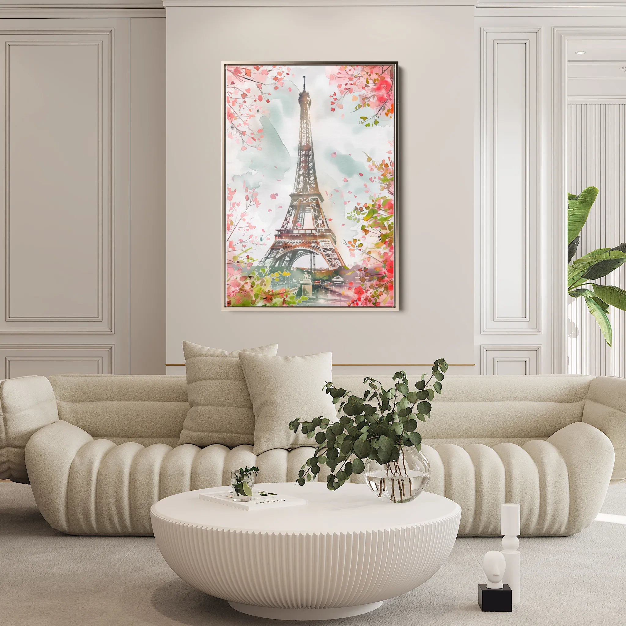 Floral 732 Canvas Art 60 x 40 cm / Black