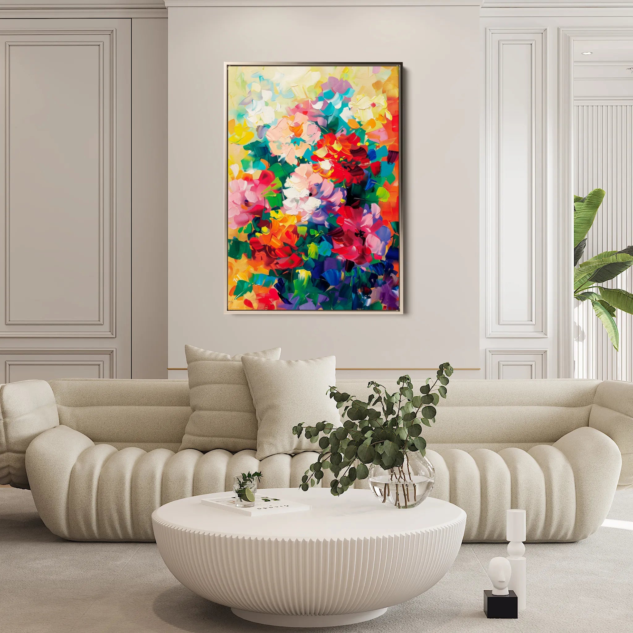 Floral 733 Canvas Art 60 x 40 cm / Black