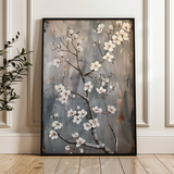Floral 734 Canvas Art 60 x 40 cm / Black