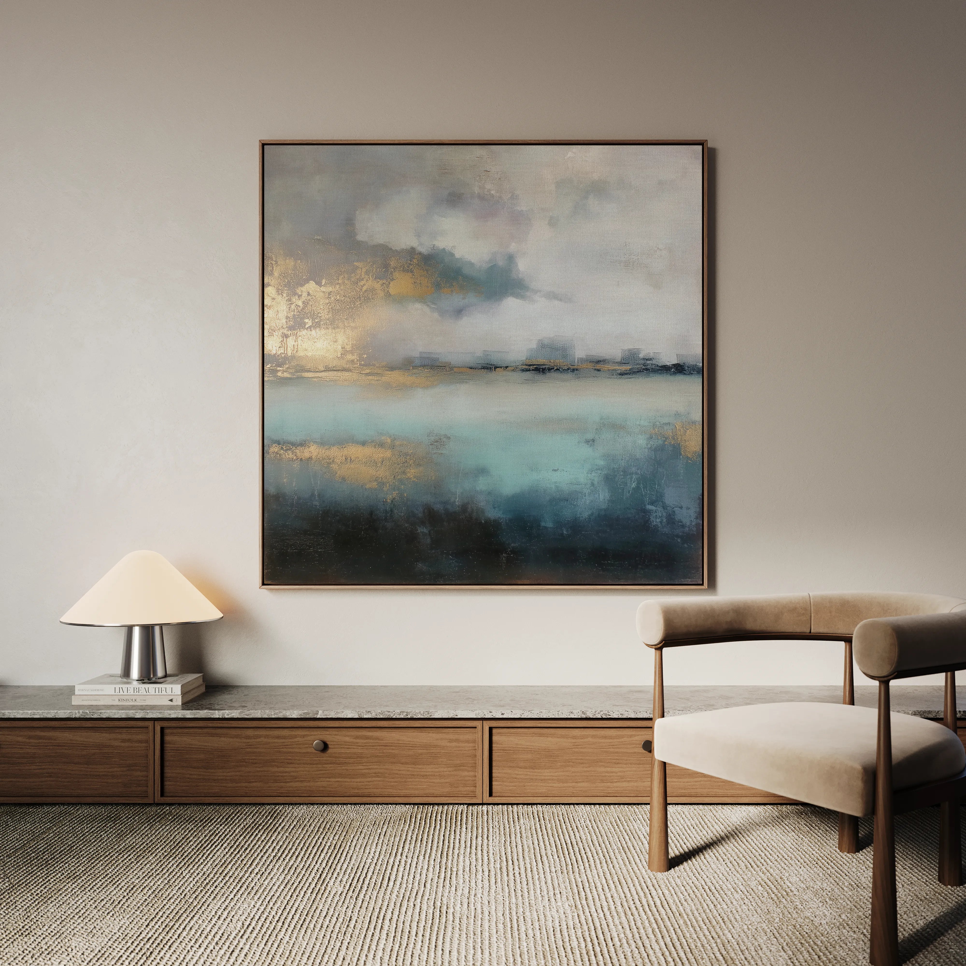 Abstract 735 Canvas Art 60 x 60 cm / Black