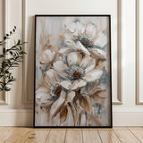 Floral 735 Canvas Art 60 x 40 cm / Black