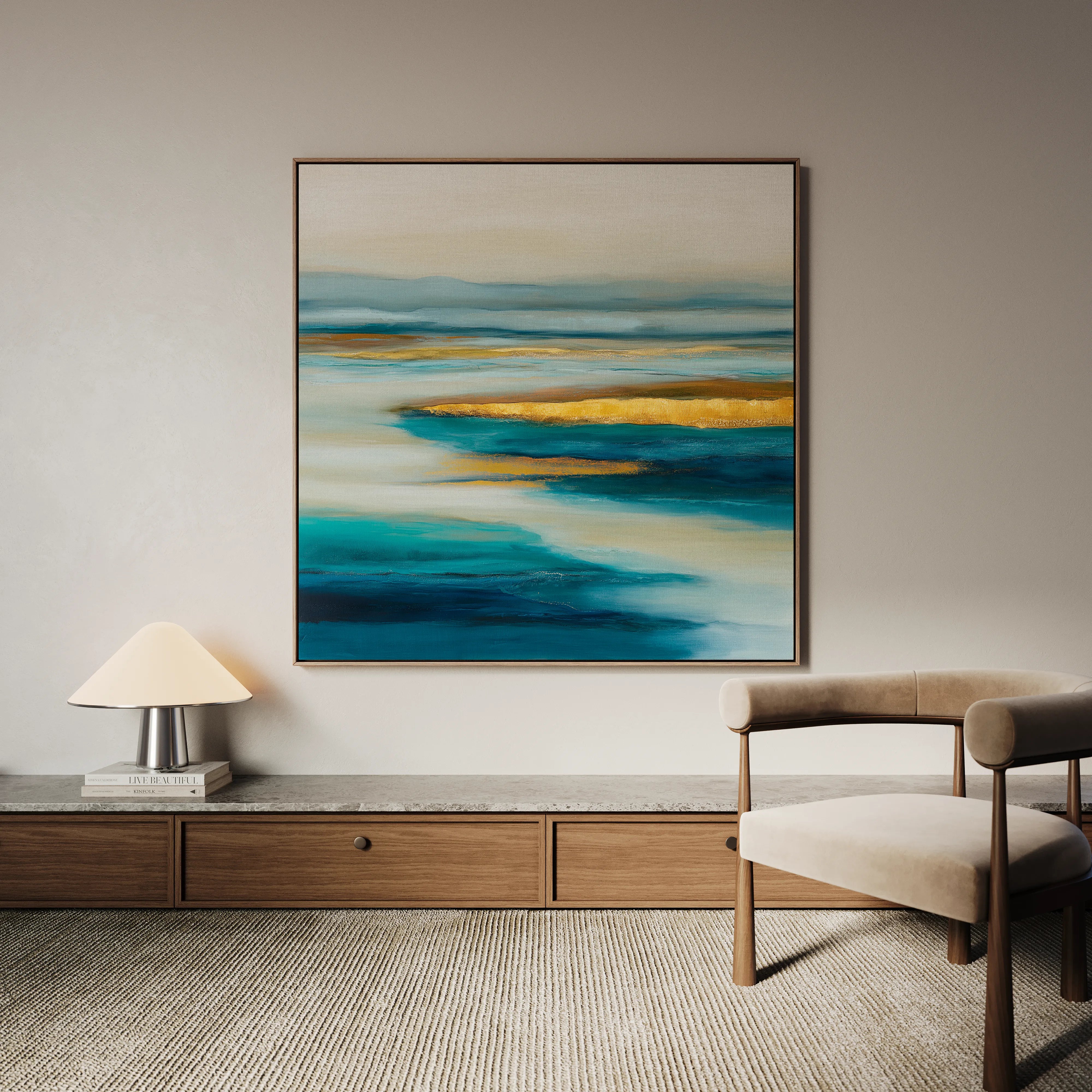 Abstract 738 Canvas Art 60 x 60 cm / Black