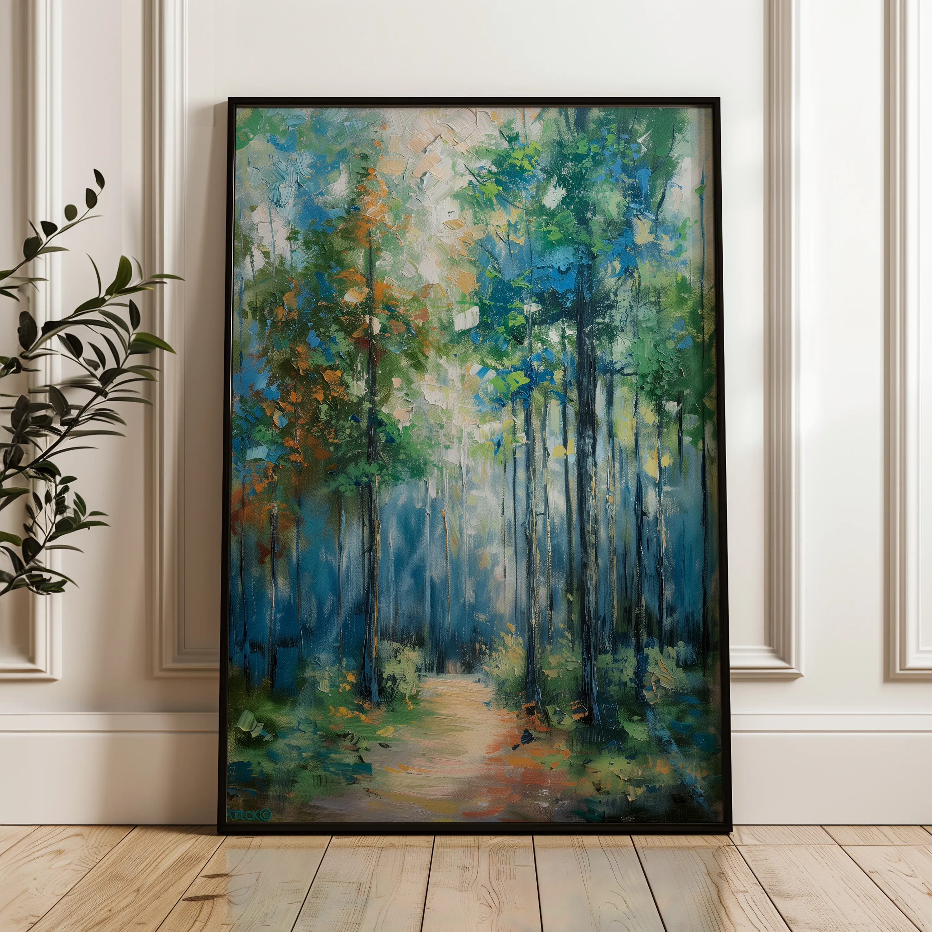 Floral 738 Canvas Art 60 x 40 cm / Black