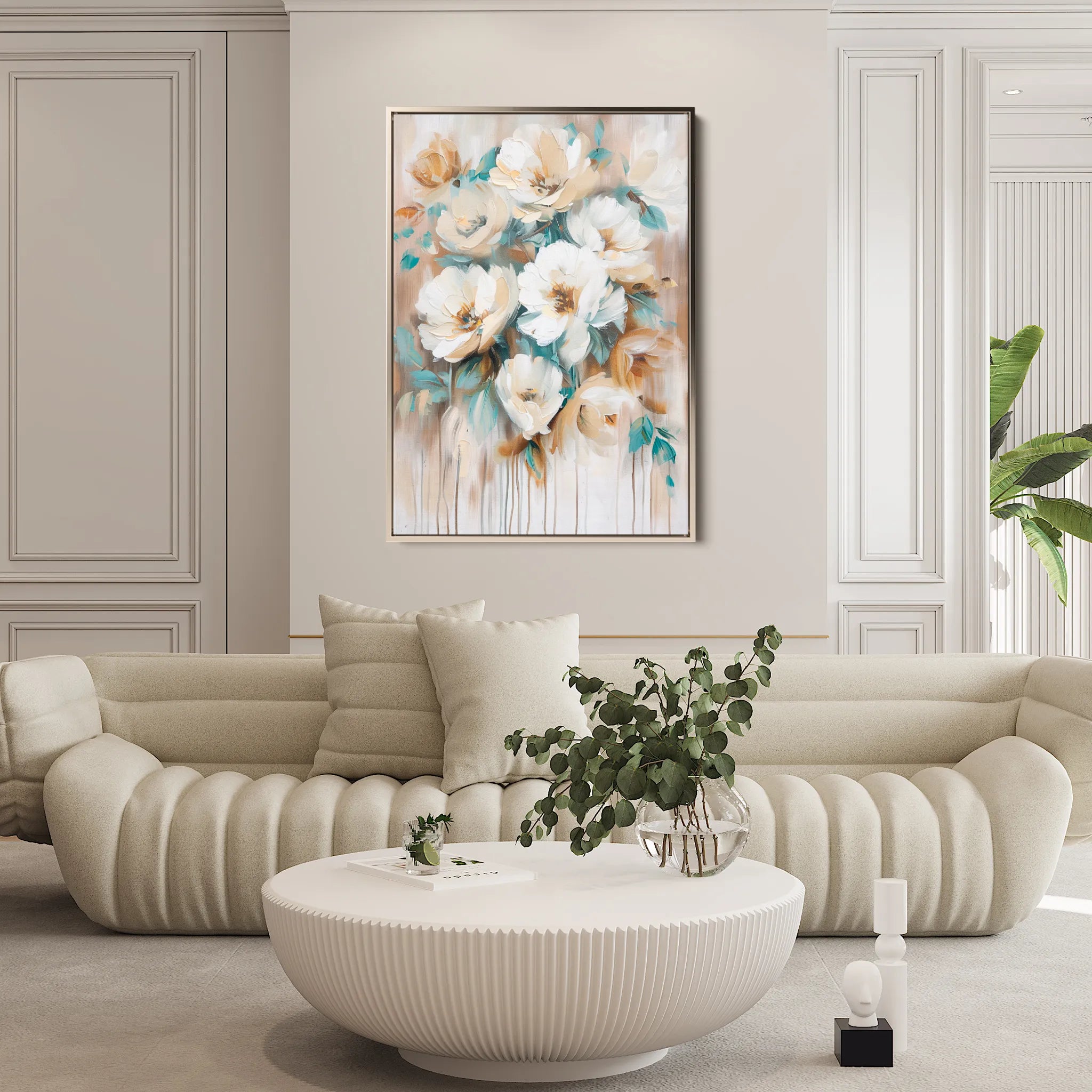 Floral 739 Canvas Art 60 x 40 cm / Black