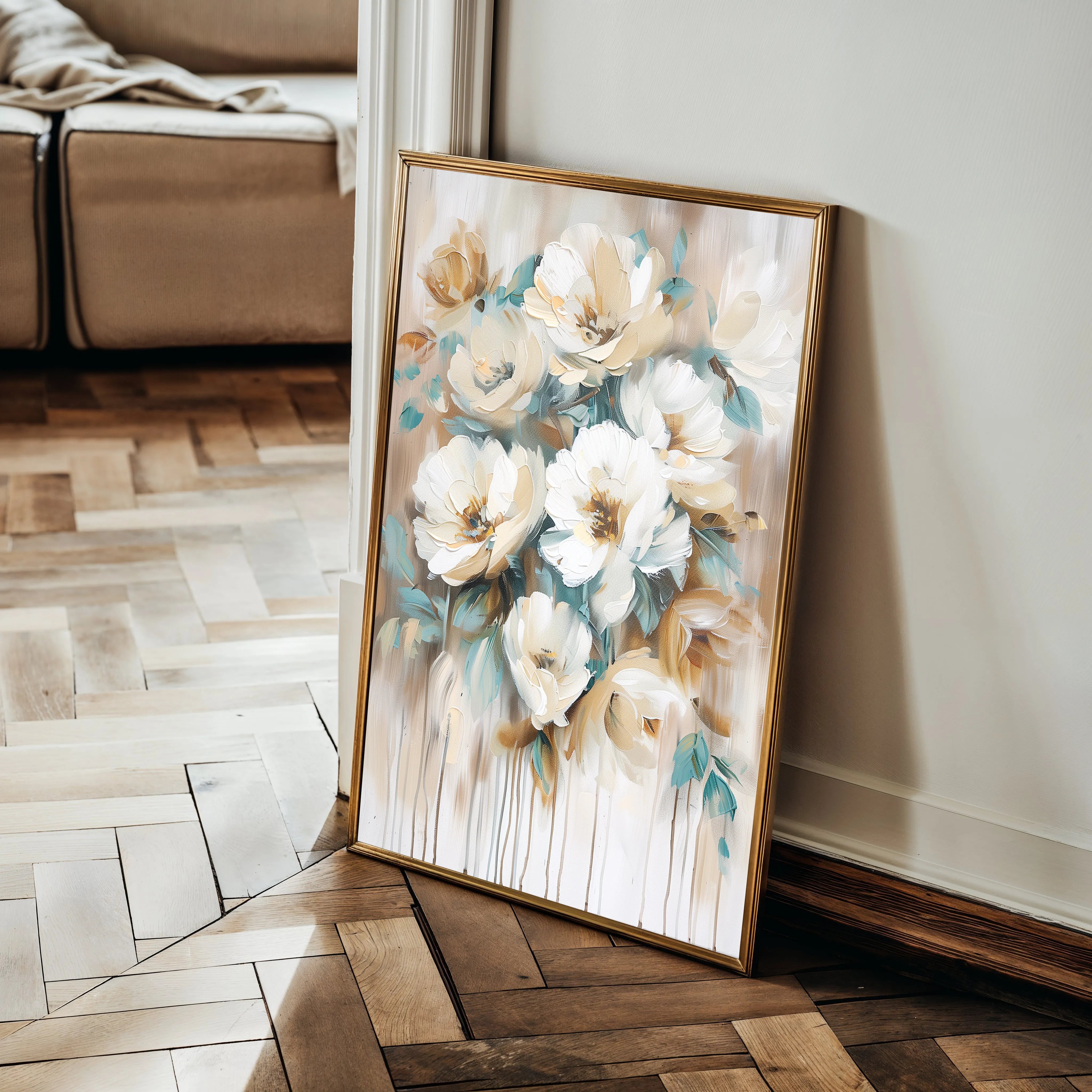 Floral 739 Canvas Art 60 x 40 cm / Black