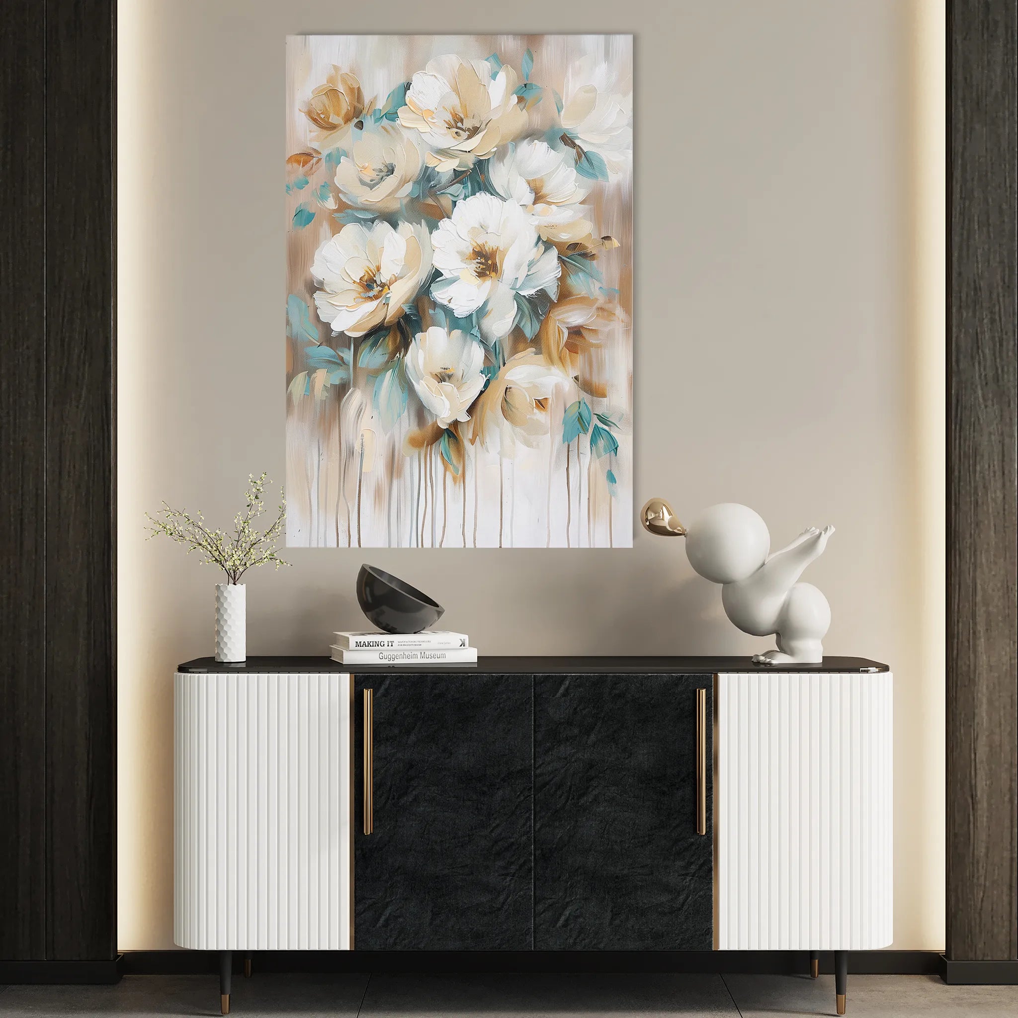 Floral 739 Canvas Art 60 x 40 cm / Black