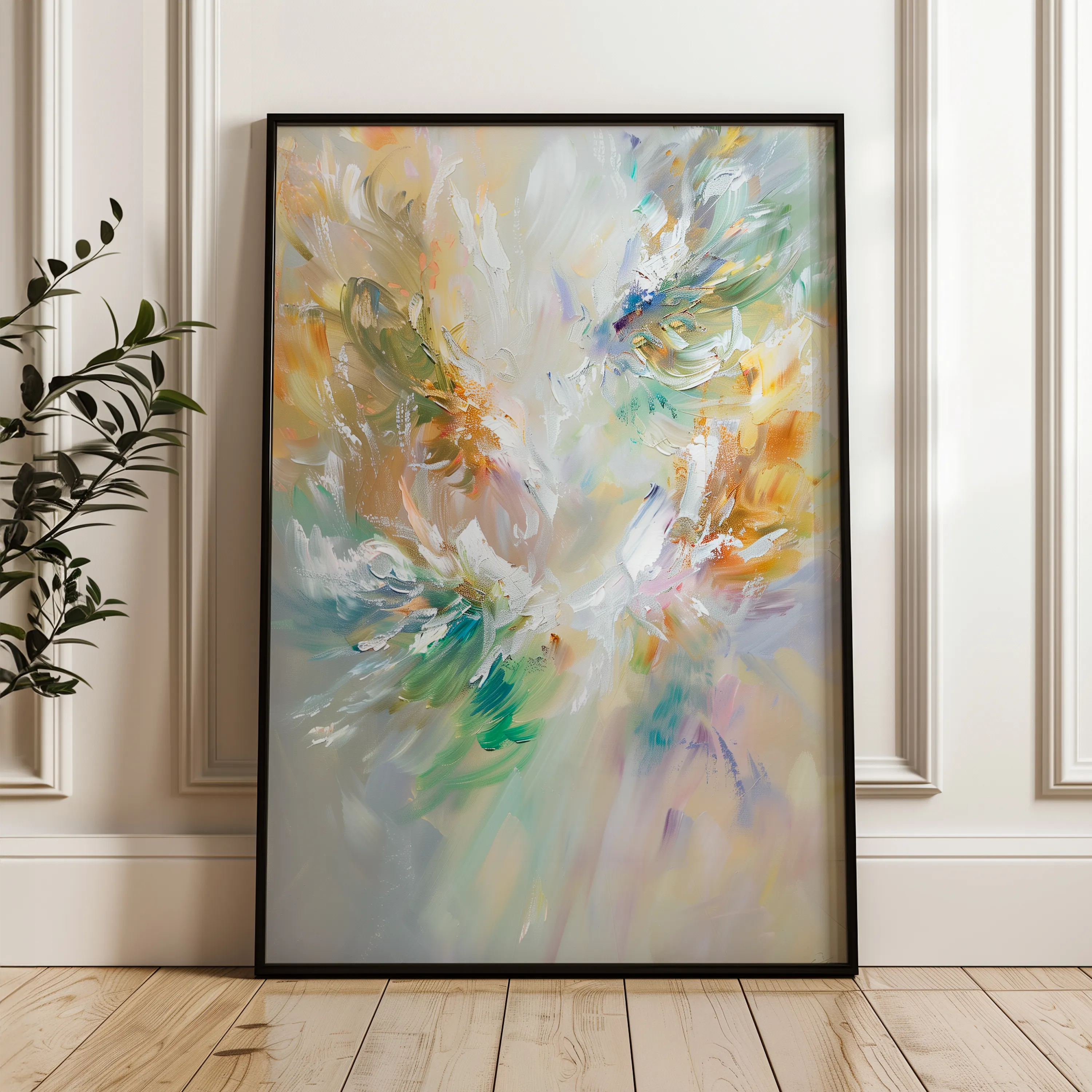 Floral 740 Canvas Art 60 x 40 cm / Black