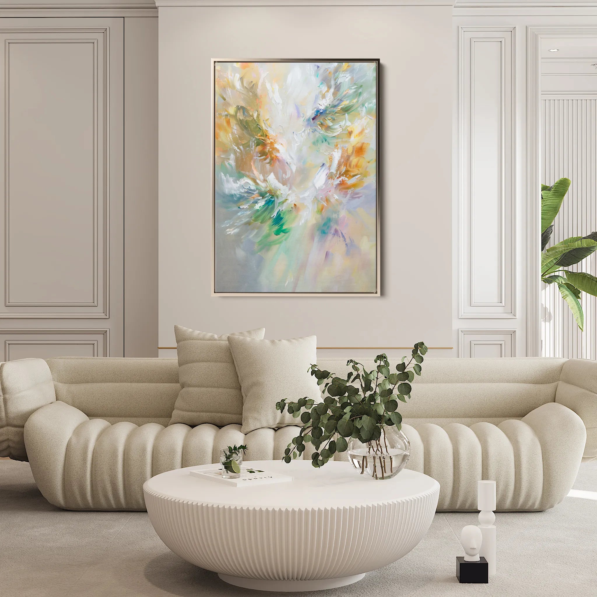 Floral 740 Canvas Art 60 x 40 cm / Black