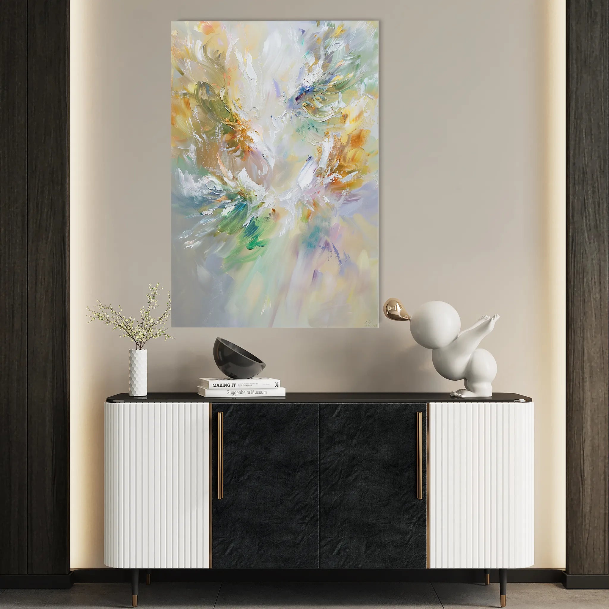 Floral 740 Canvas Art 60 x 40 cm / Black