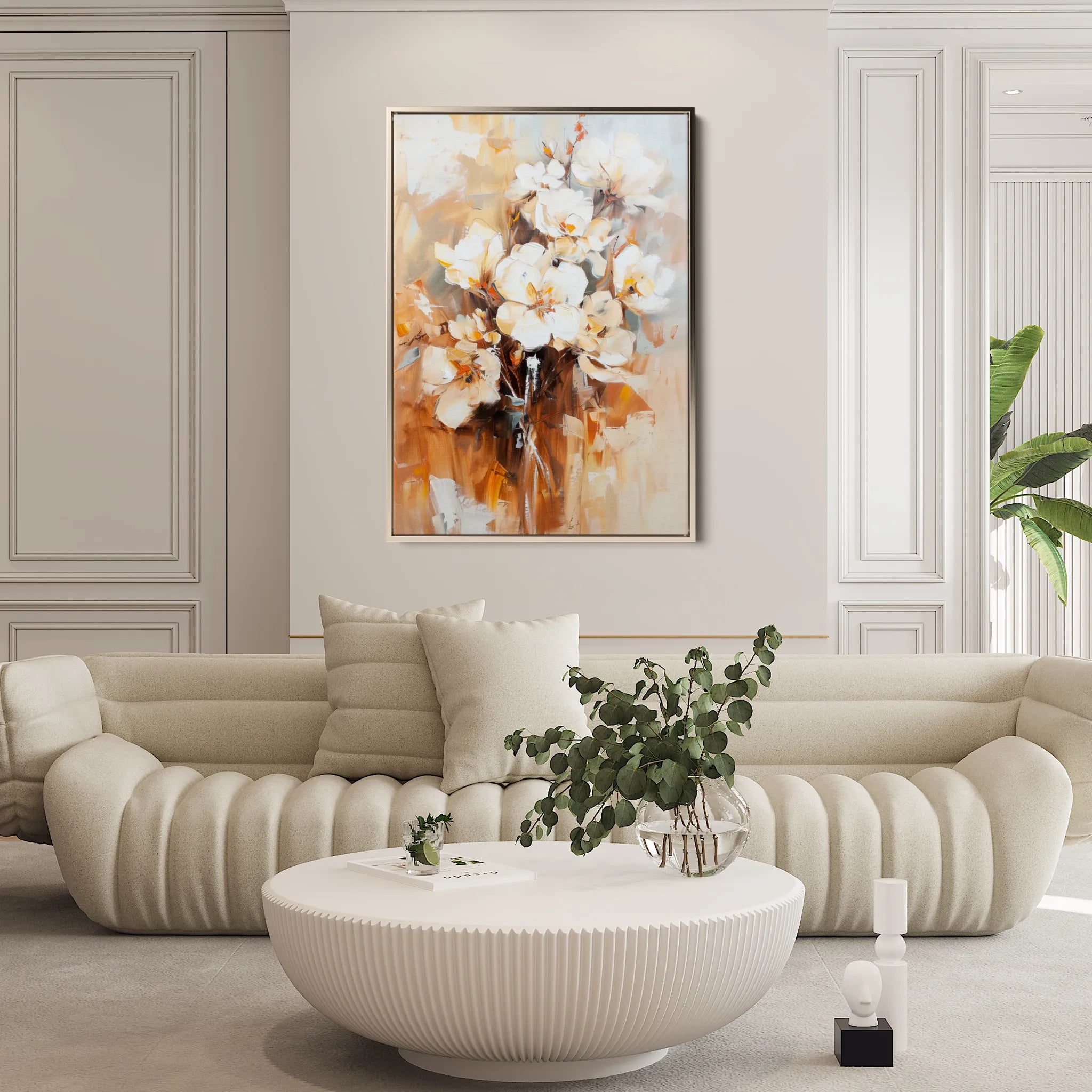 Floral 741 Canvas Art 60 x 40 cm / Black